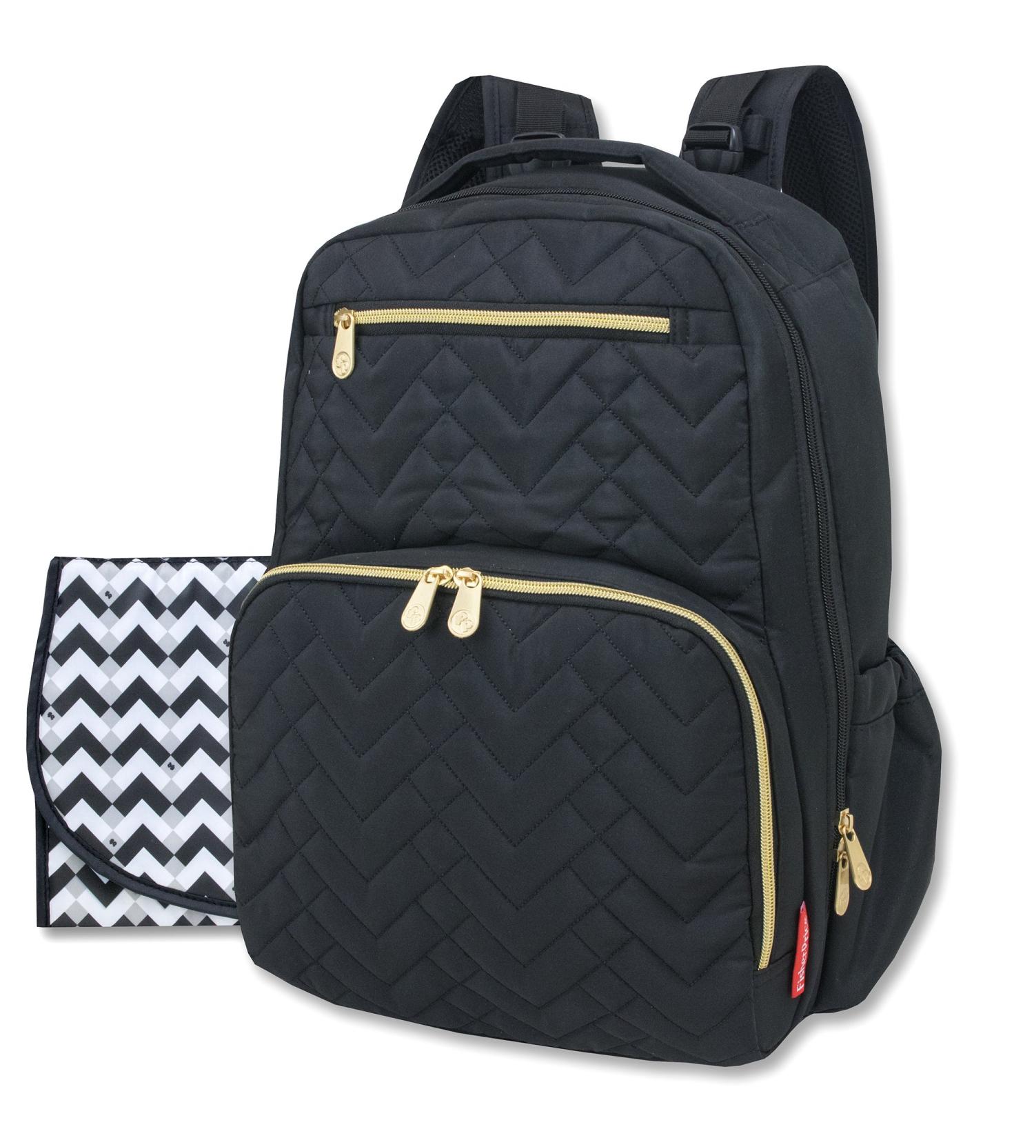 Fisher Price Diaper Bag Backpack - Signature Collection  with Cell Phone and Tablet Pockets and Stroller Clips (Black) - Buy Online on SooperMarket.com