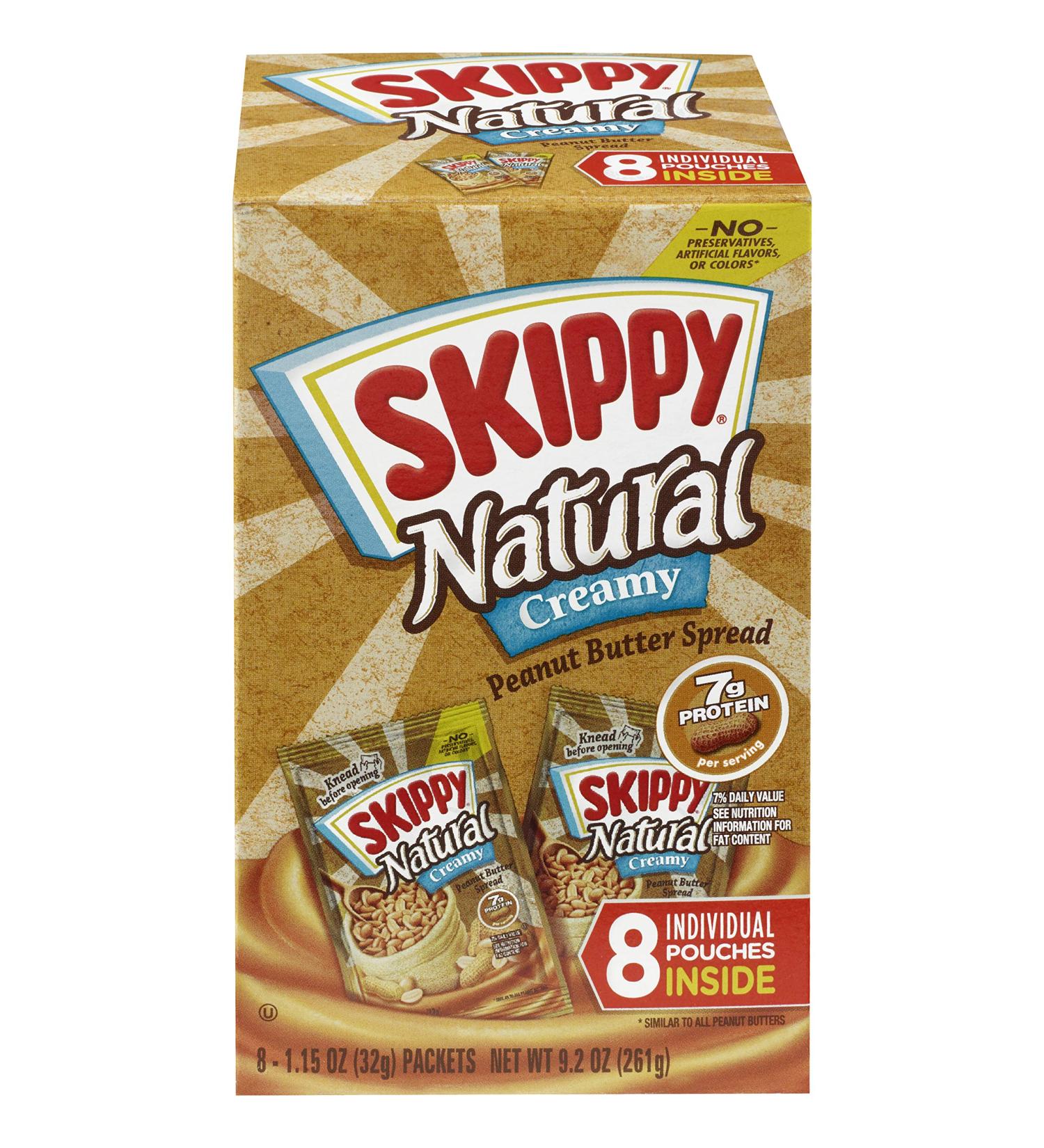 SKIPPY Natural Creamy Peanut Butter Squeeze Packs 1.15 oz (Pack of 8) - Buy Online on SooperMarket.com