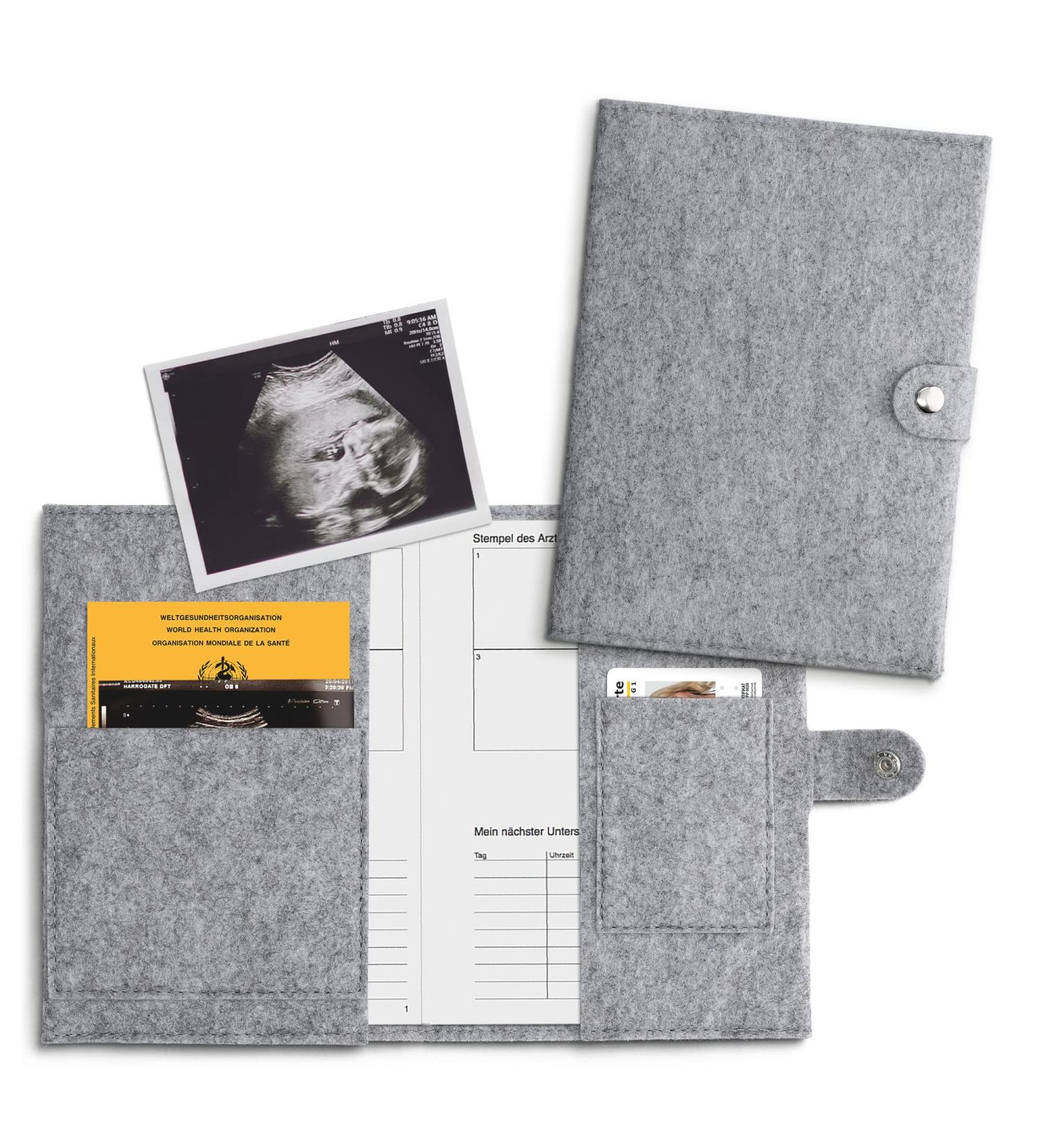kwmobile Felt Maternity Pass Cover - German Maternity Pass Holder with Extra Compartments - Stylish & Functional Acessory - Buy Online on SooperMarket.com