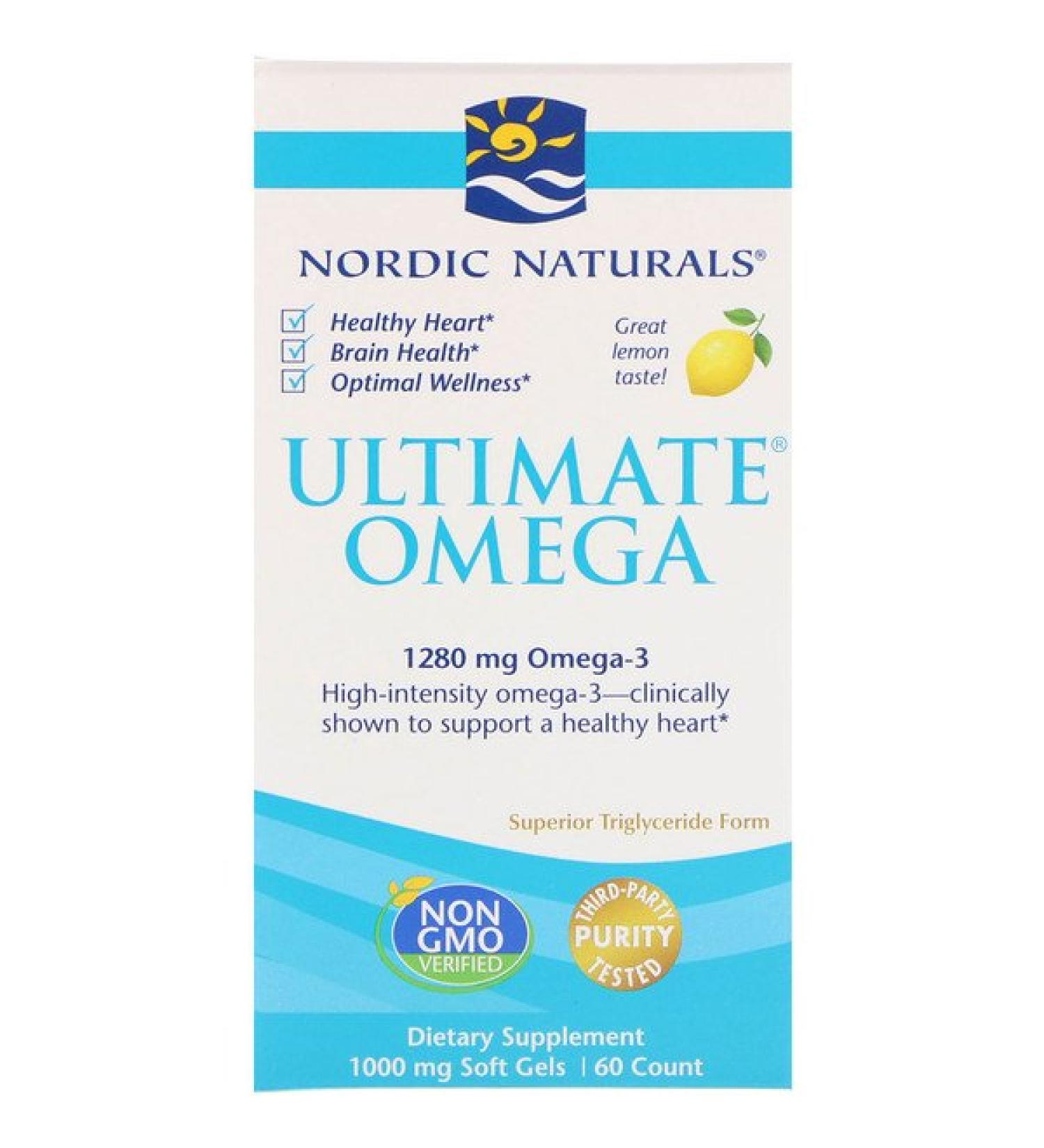 Nordic Naturals Ultimate Omega 640 mg - 60 Soft Gels, Lemon Flavor | Omega-3 Fish Oil - Buy Online on SooperMarket.com