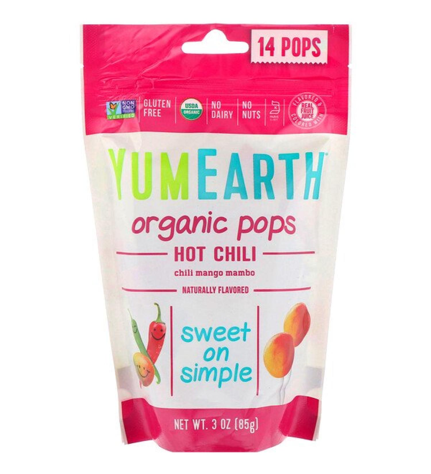 YumEarth Organic Hot Chili Pops Chili Mango Mambo 14 Pops 3 oz (85 g)