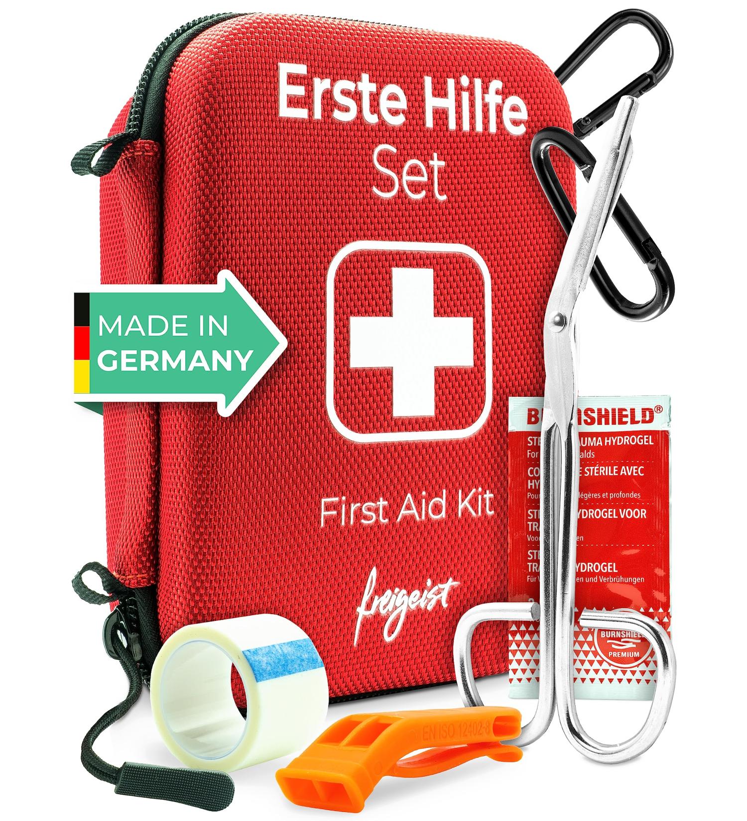 First Aid Set for Outdoor Adventures - Includes DIN 13167 Burncare & Emergency Pipe | Perfect for Hiking Biking & Travel - Buy Online on SooperMarket.com