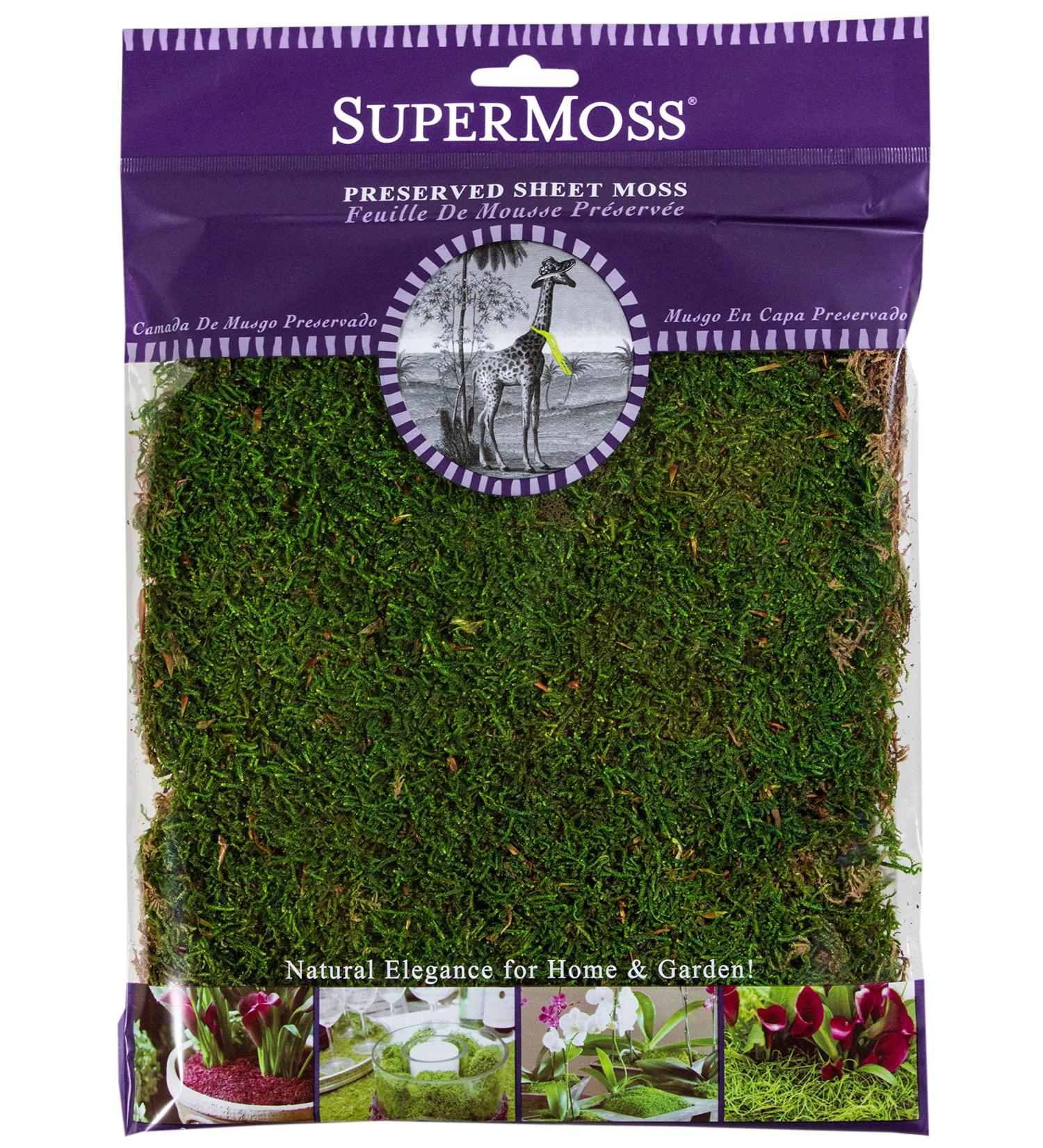 SuperMoss 21509 Sheet Moss 2oz Bag - Preserved Fresh Green Moss for Crafts and Decor - Buy Online on SooperMarket.com