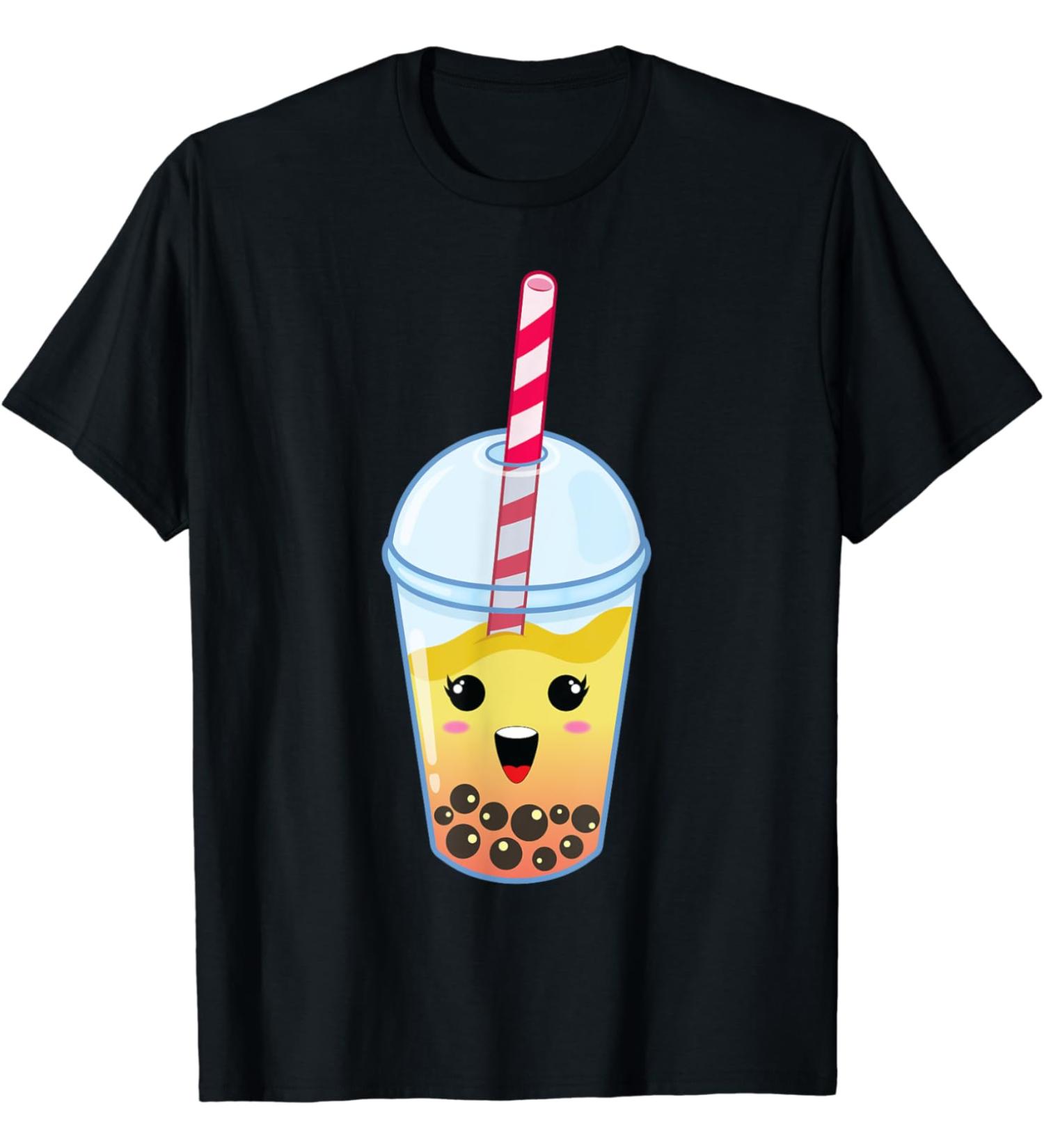 Kawaii Boba Milk Tea | Cute Passion Fruit Bubble Tea Lover T-Shirt