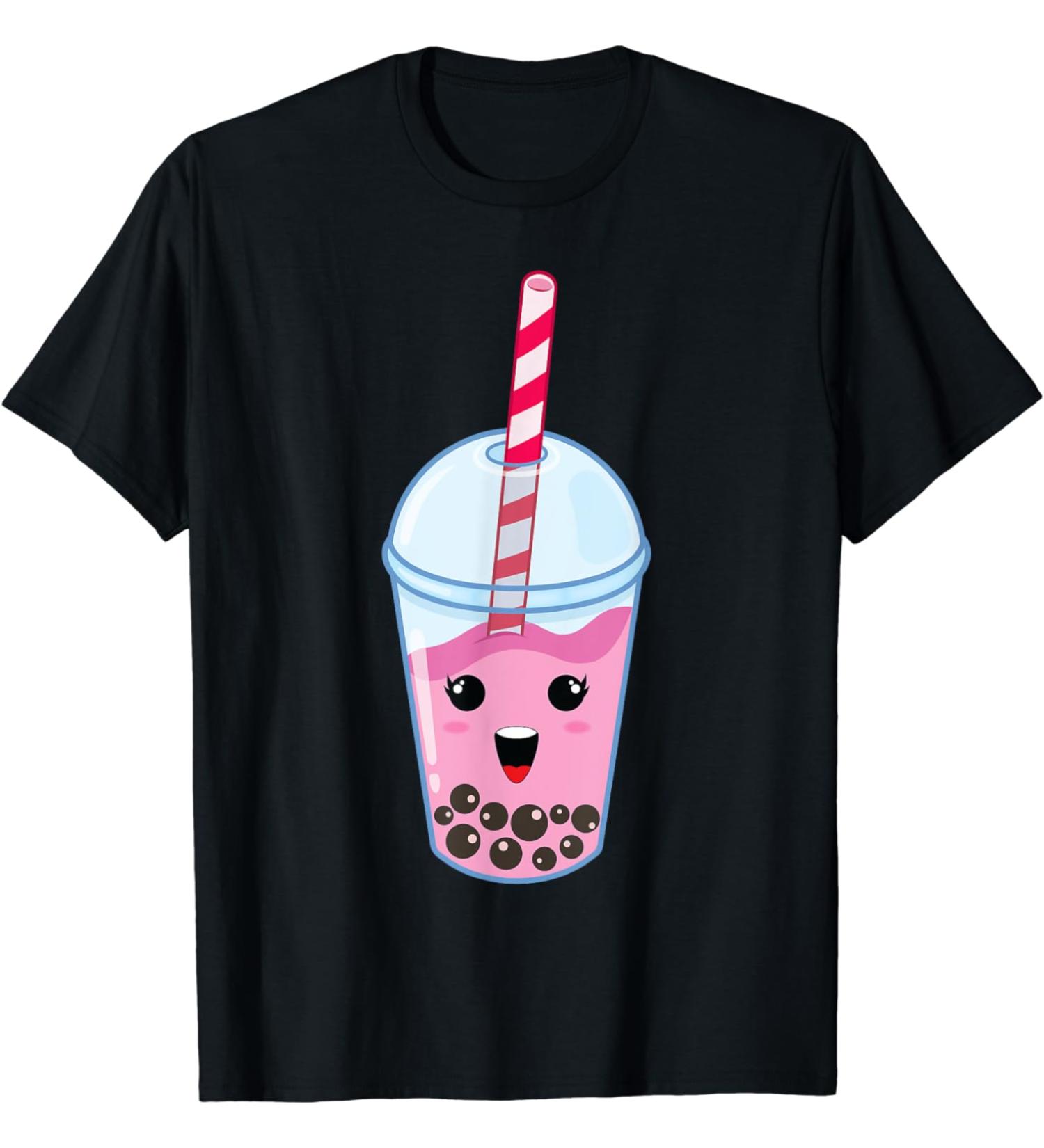 Kawaii Boba Milk Tea | Cute Strawberry Bubble Tea Lover Gift T-Shirt