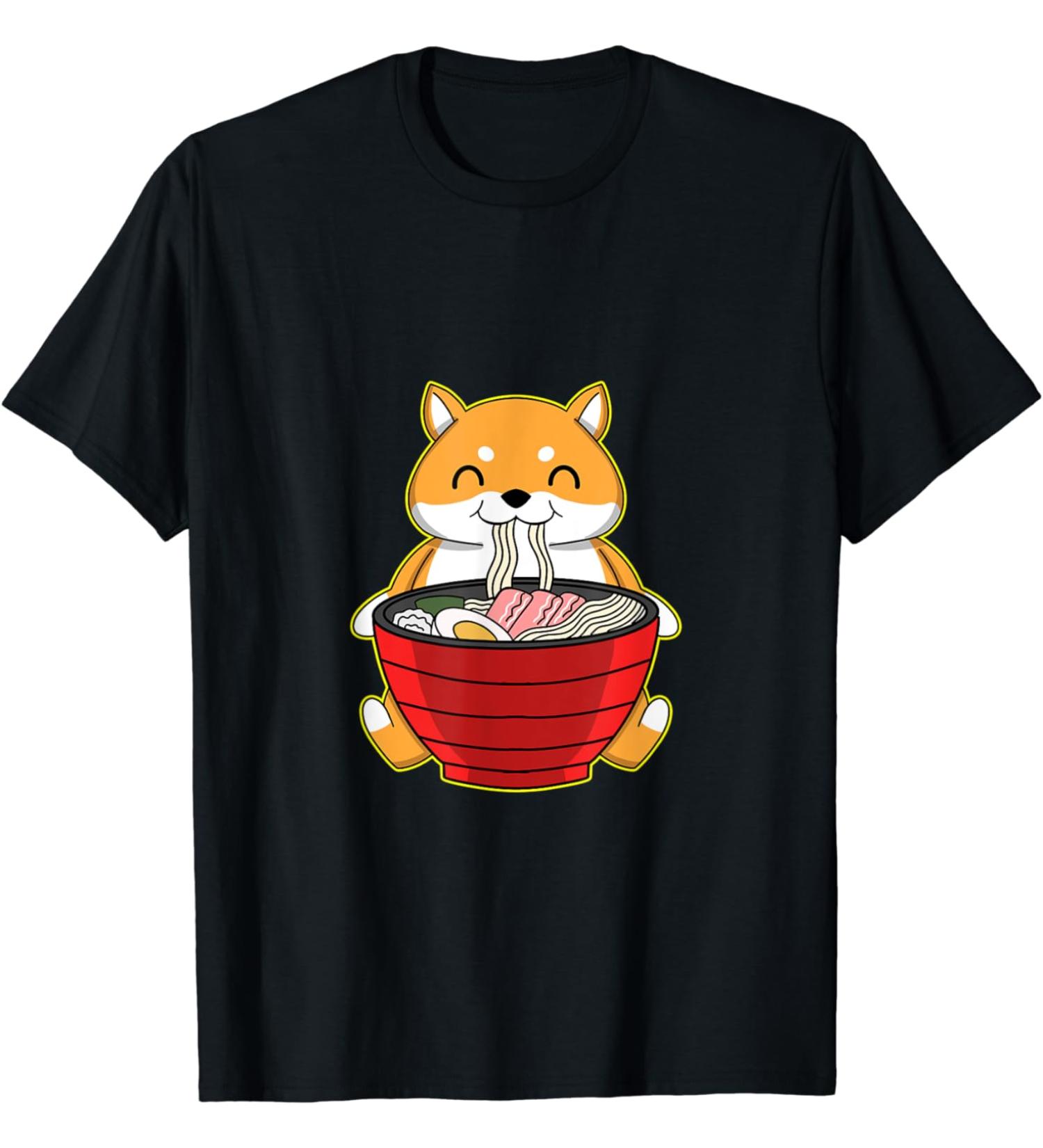 fox ramen kawaii foxes Japanese noodles T-Shirt