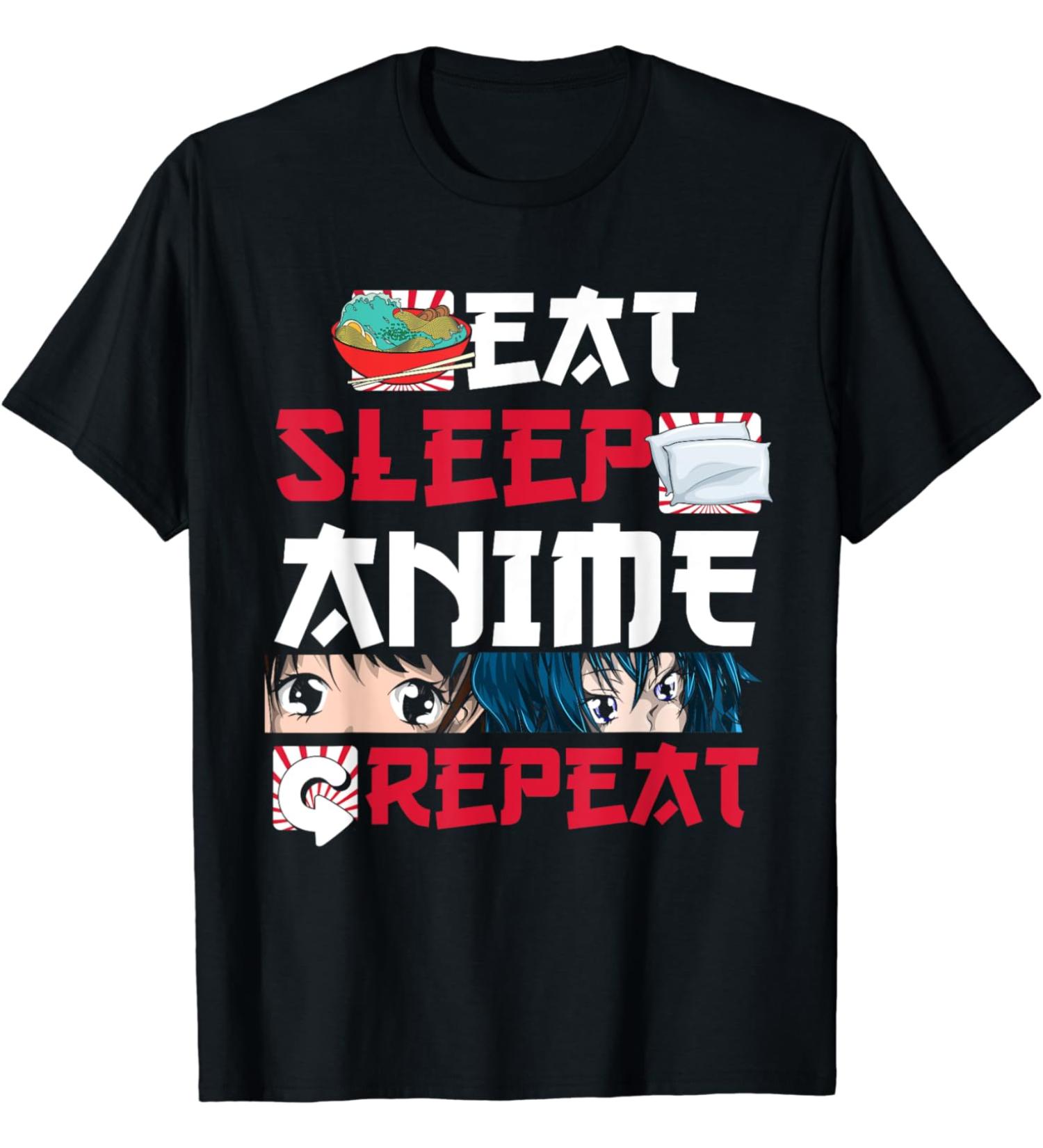 Kawaii Japanese Ramen Noodles Eat Sleep Anime Repeat Anime T-Shirt