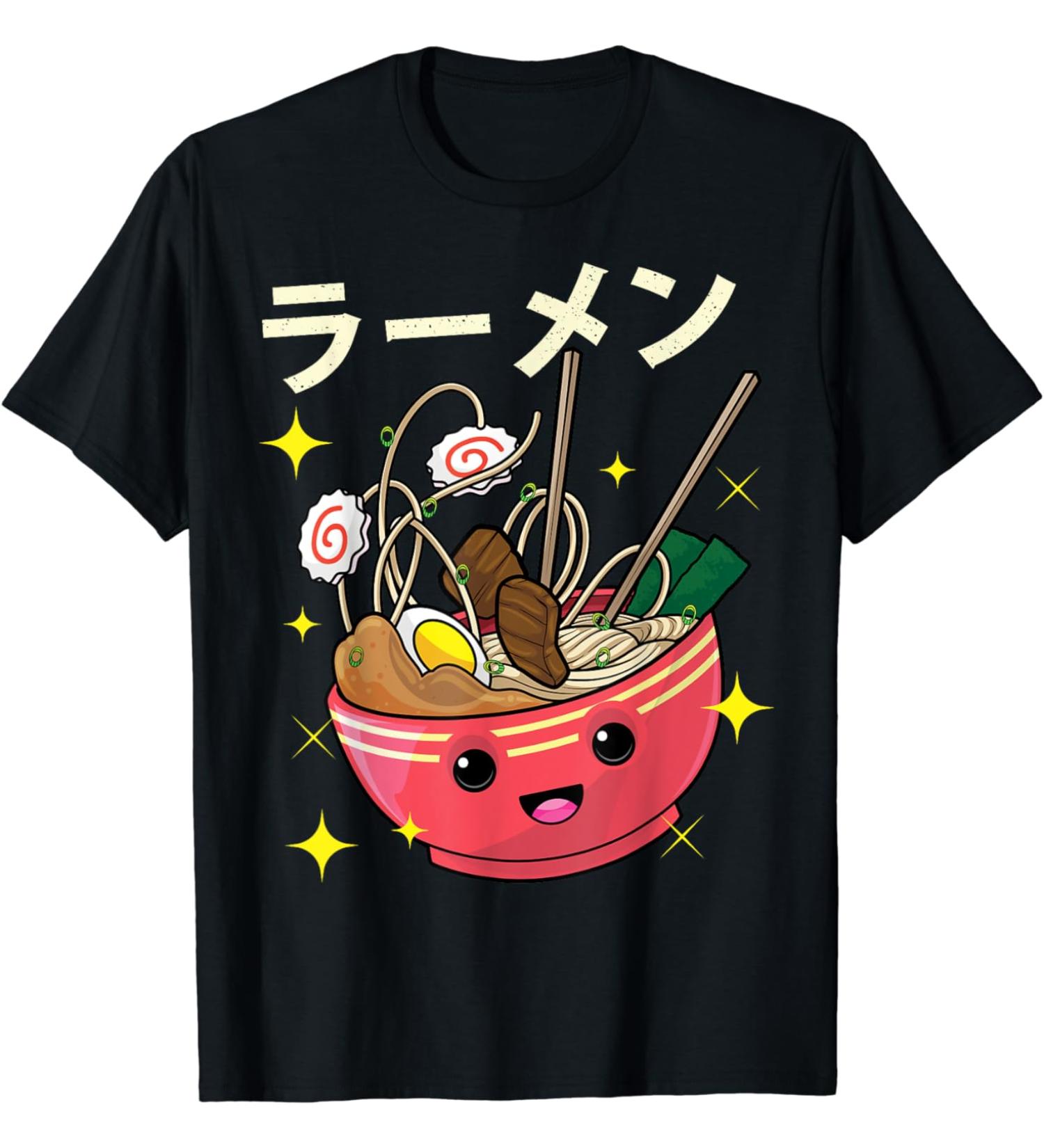 Ramen Bowl Chopstick Japanese Noodle Soup Kawaii Anime Otaku T-Shirt