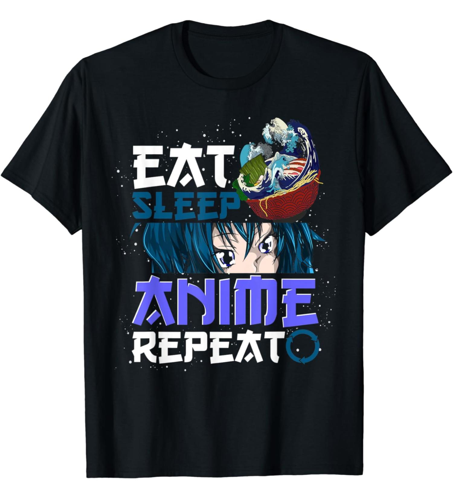 Kawaii Ramen Noodles Manga Eat Sleep Anime Repeat Anime T-Shirt
