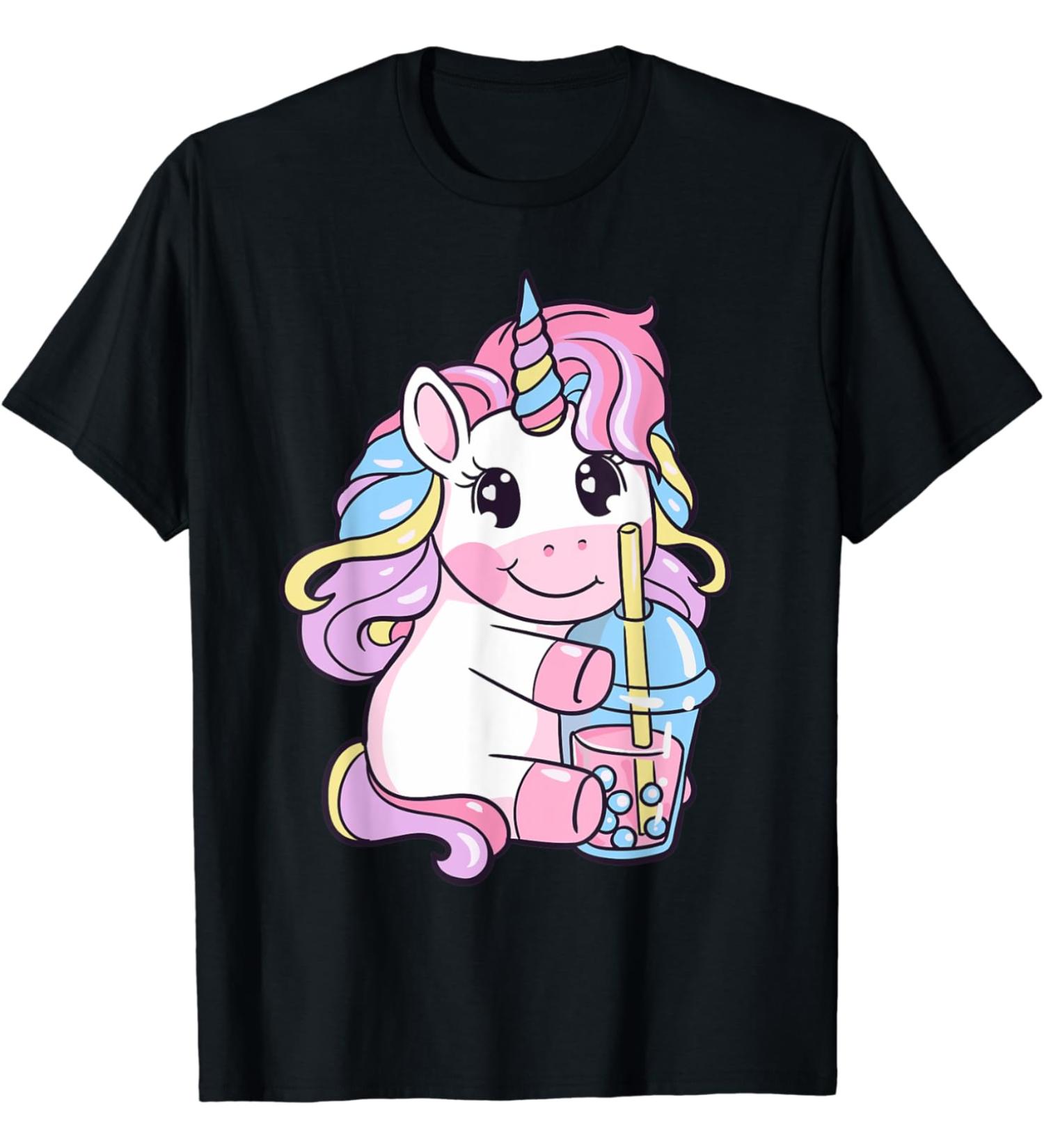 Kawaii Bubble Tea | Unicorn Boba Tea for Milk Tea Lover T-Shirt