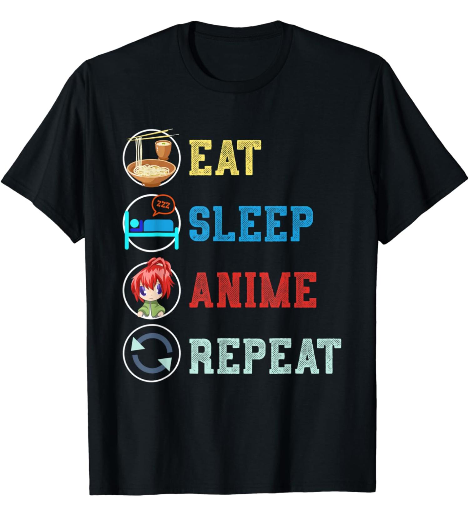 Ramen Noodles Eat Sleep Anime Repeat Japanese Manga Anime T-Shirt