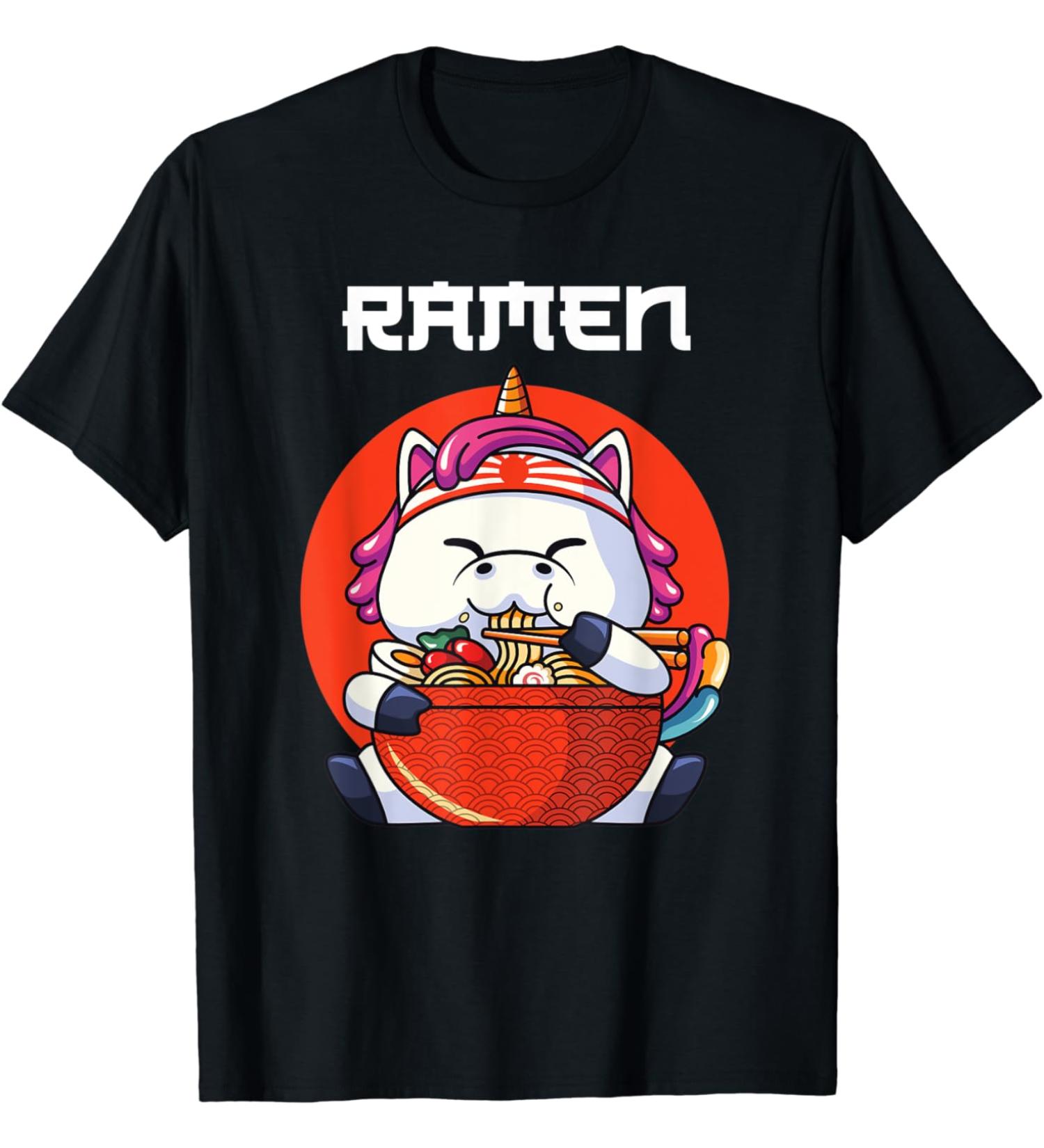 Ramen Noodle Lover Unicorn Anime T-Shirt