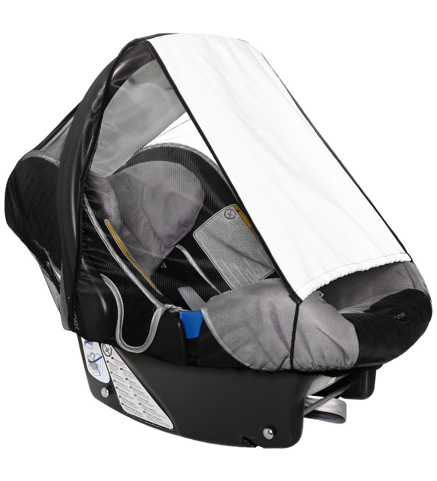 Sunnybaby 11186 - Universal sun protection for baby seats sunroof with insect protection |UV protection UPF 50+ |versatile |With intervention - color: nature |Quality: Made in Germany