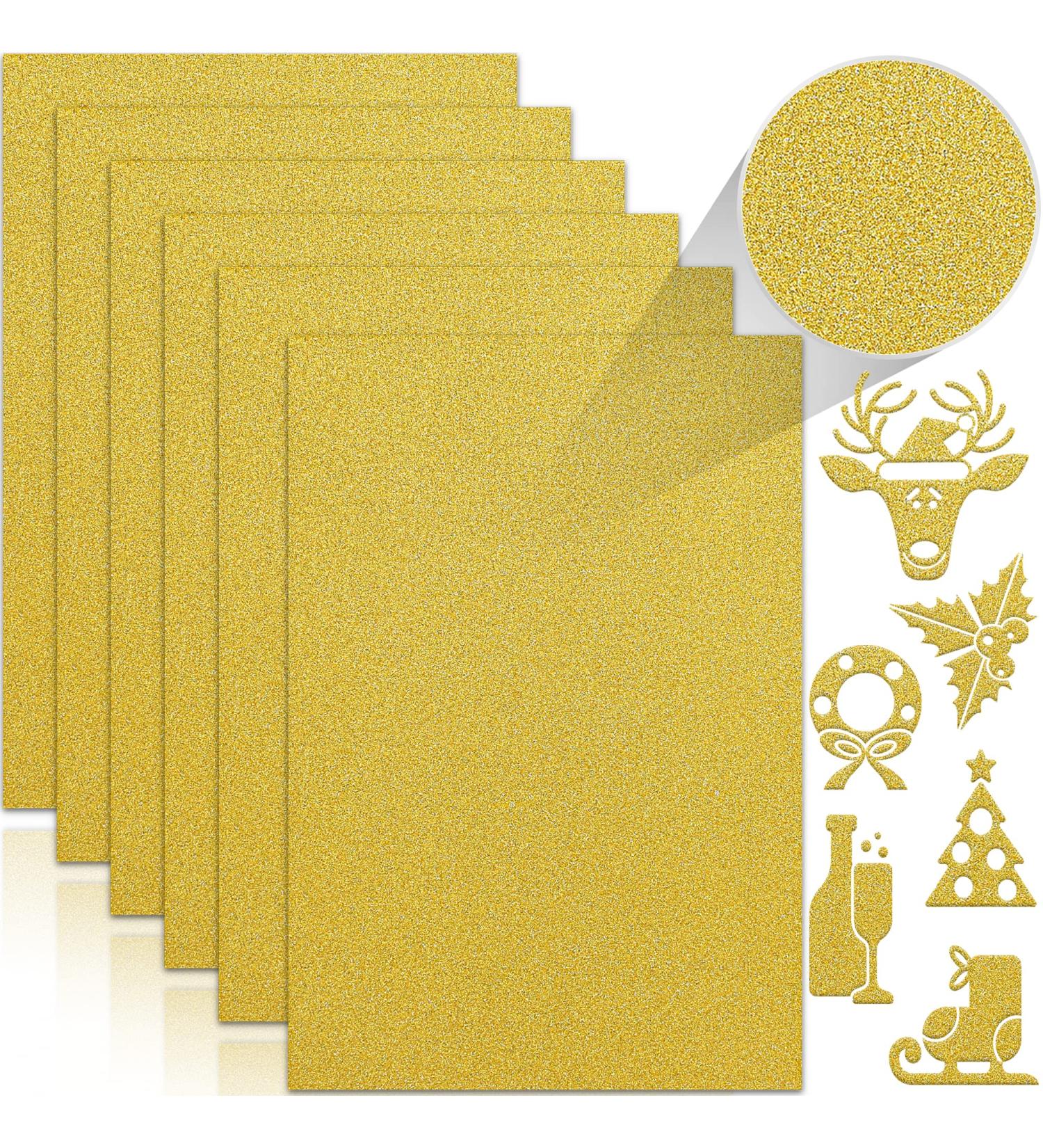 Twavang 24 Sheets Gold Glitter Cardstock Paper - Premium 250GSM A4 Sparkly Paper for Scrapbook, DIY Projects, Party Decoration, Gift Wrapping - Buy Online on SooperMarket.com