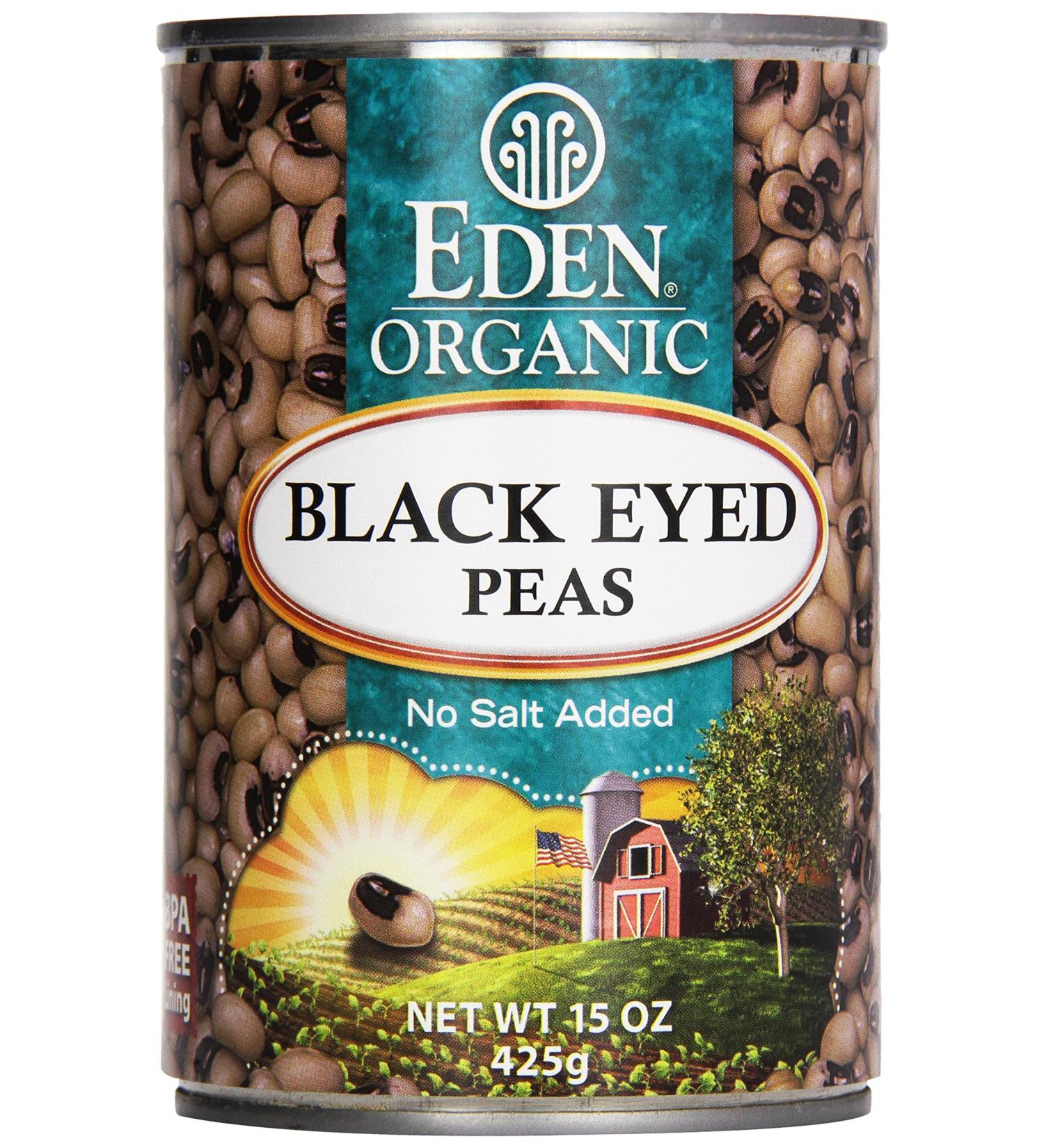 Eden Organic Black Eyed Peas  15 oz Can  No Salt  Non-GMO  Gluten Free  Vegan  Kosher  U.S. Grown  Heat and Serve  No Preservative  Macrobiotic - Buy Online on SooperMarket.com