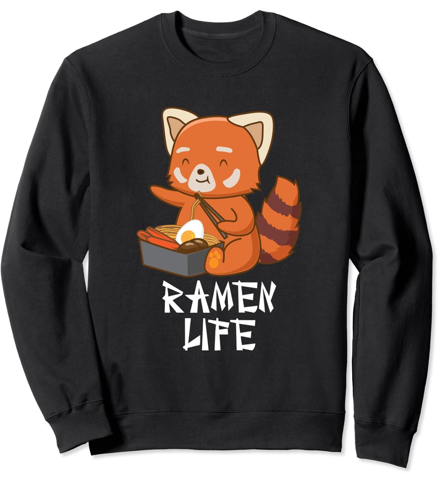 Ramen Life Red Panda Japanese Food Anime Soba Noodles Sweatshirt