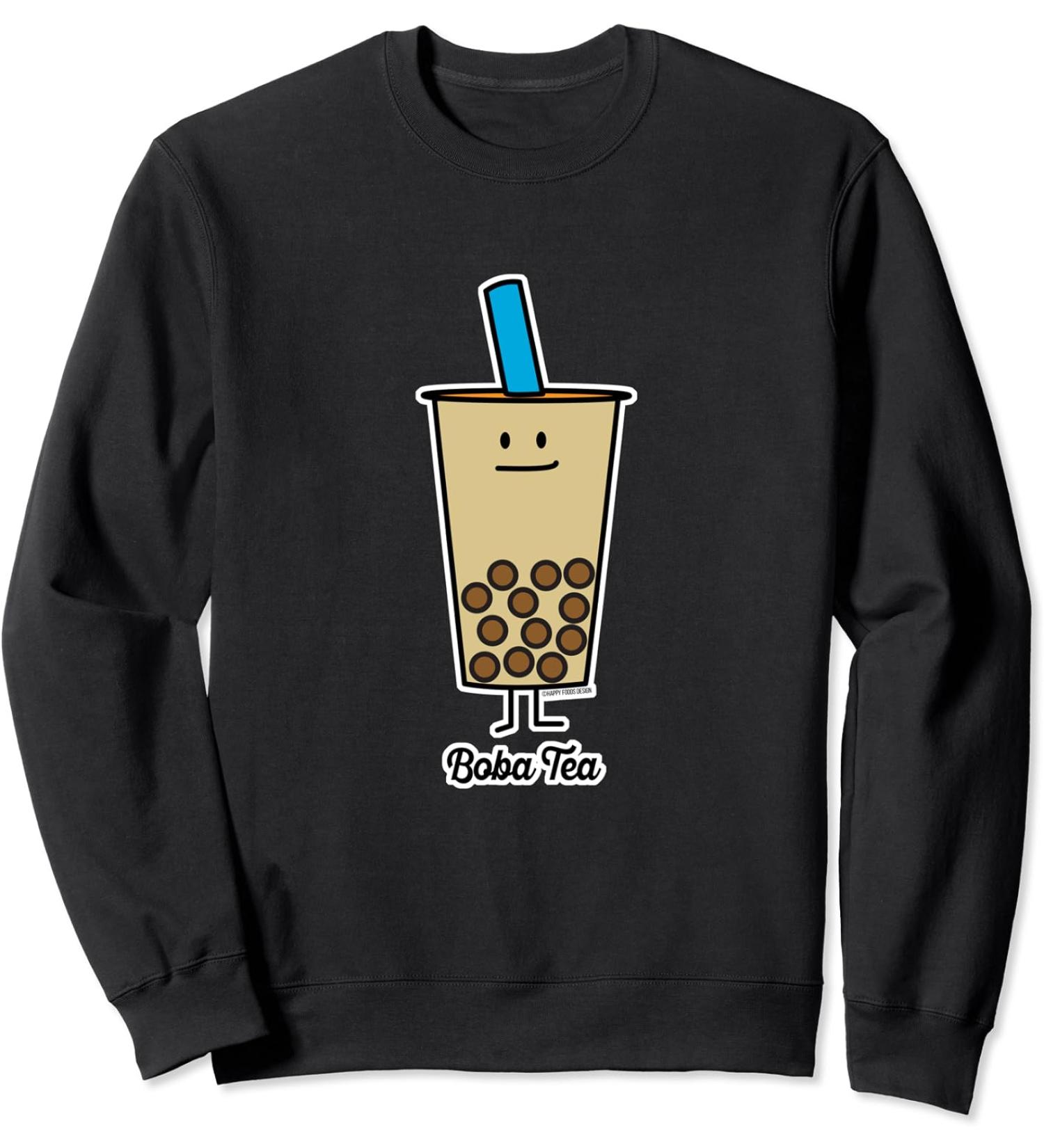 Boba Bubble Pearl Milk Tea Tapioca balls with straw Sweatshirt