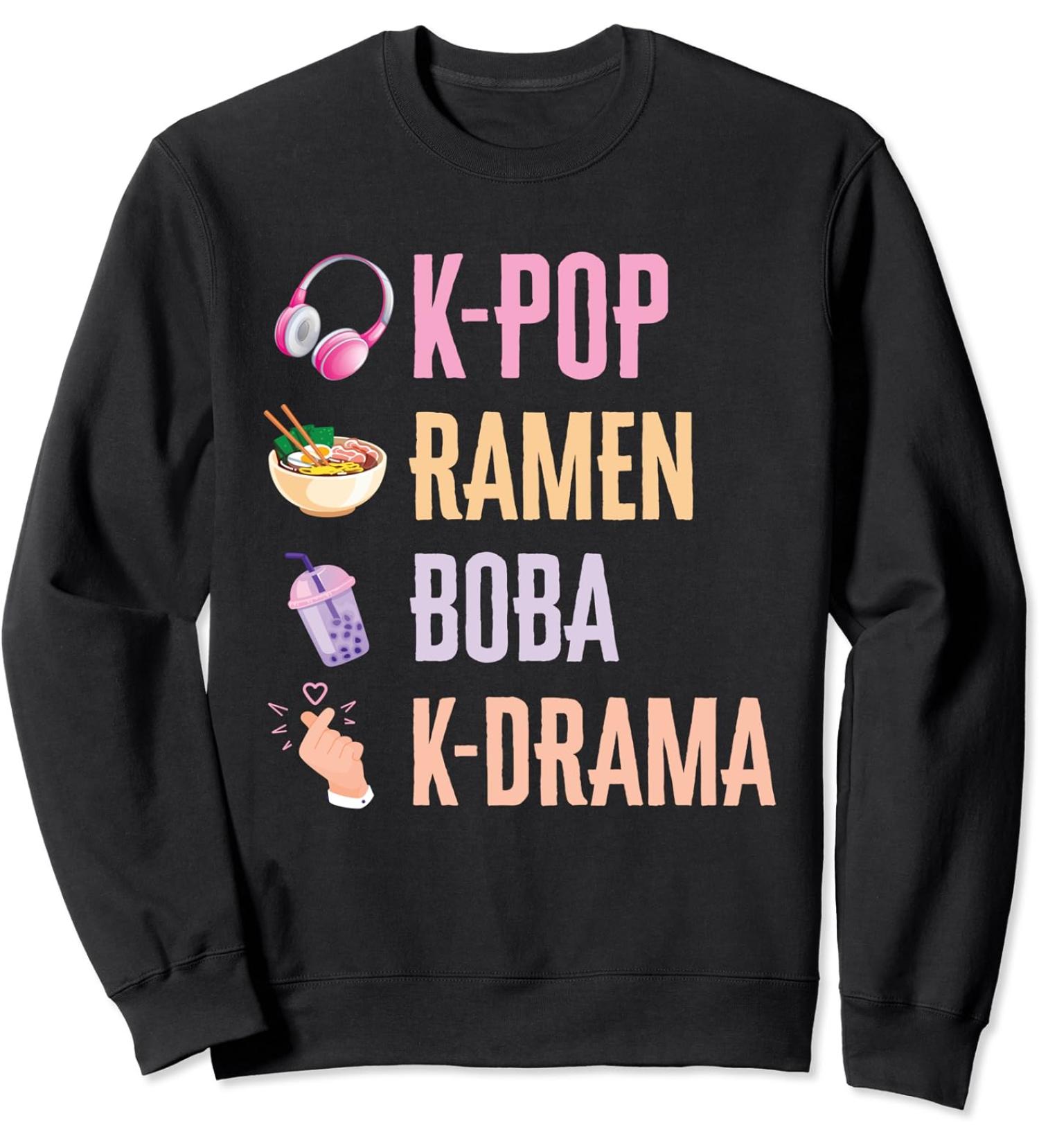 K-Pop Ramen Bubble Tea Boba Japanese Noodles Bowl Kpop Gift Sweatshirt