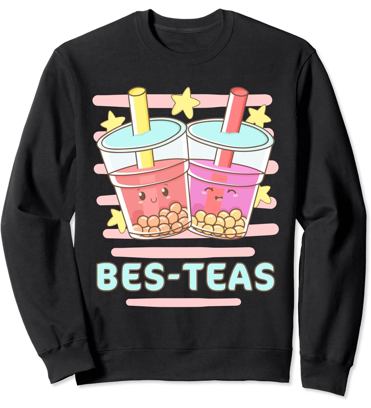 Kawaii Boba Bes-Teas Besties Best Friends Bubble Tea Sweatshirt
