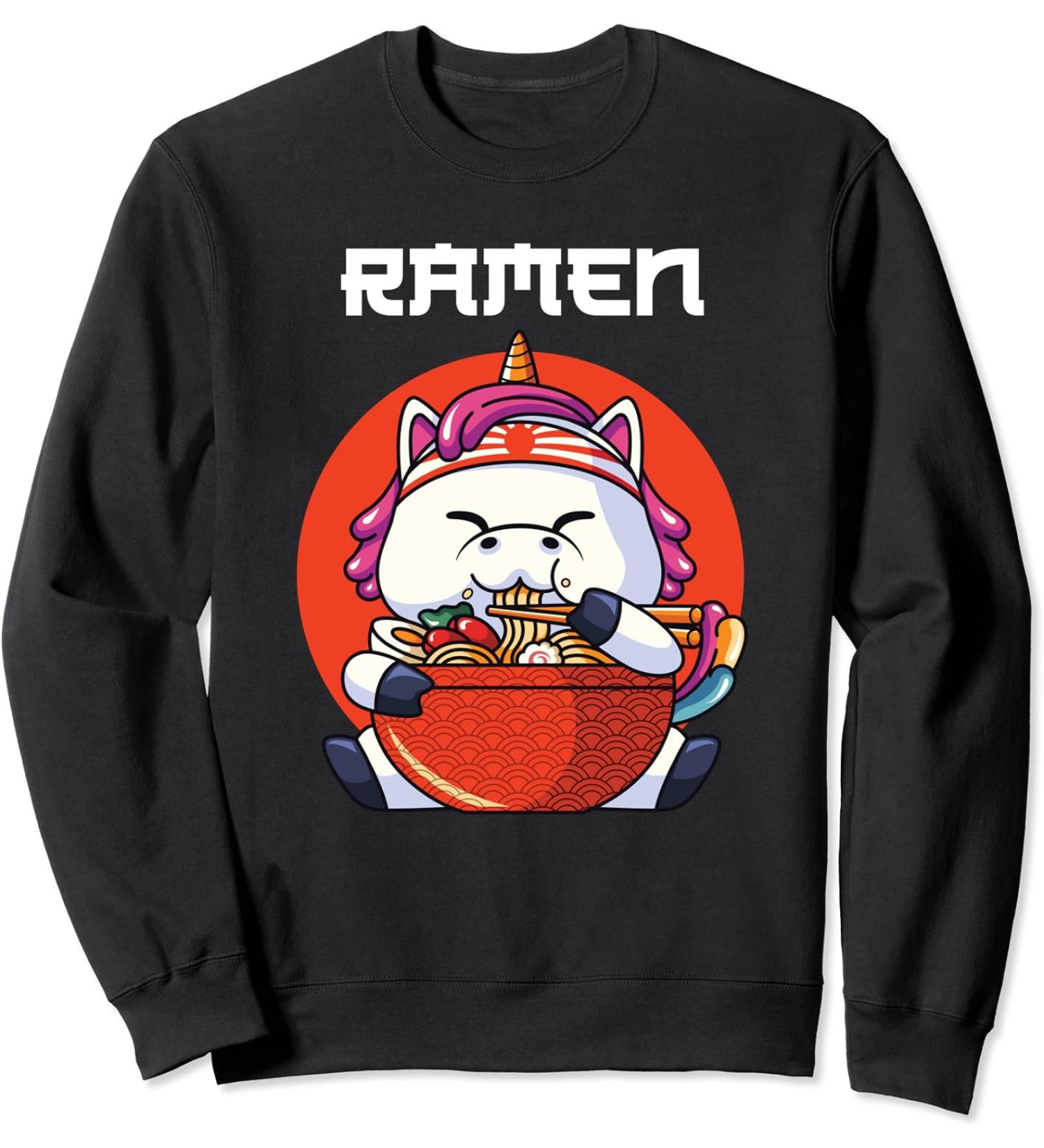 Ramen Noodle Lover Unicorn Anime Sweatshirt