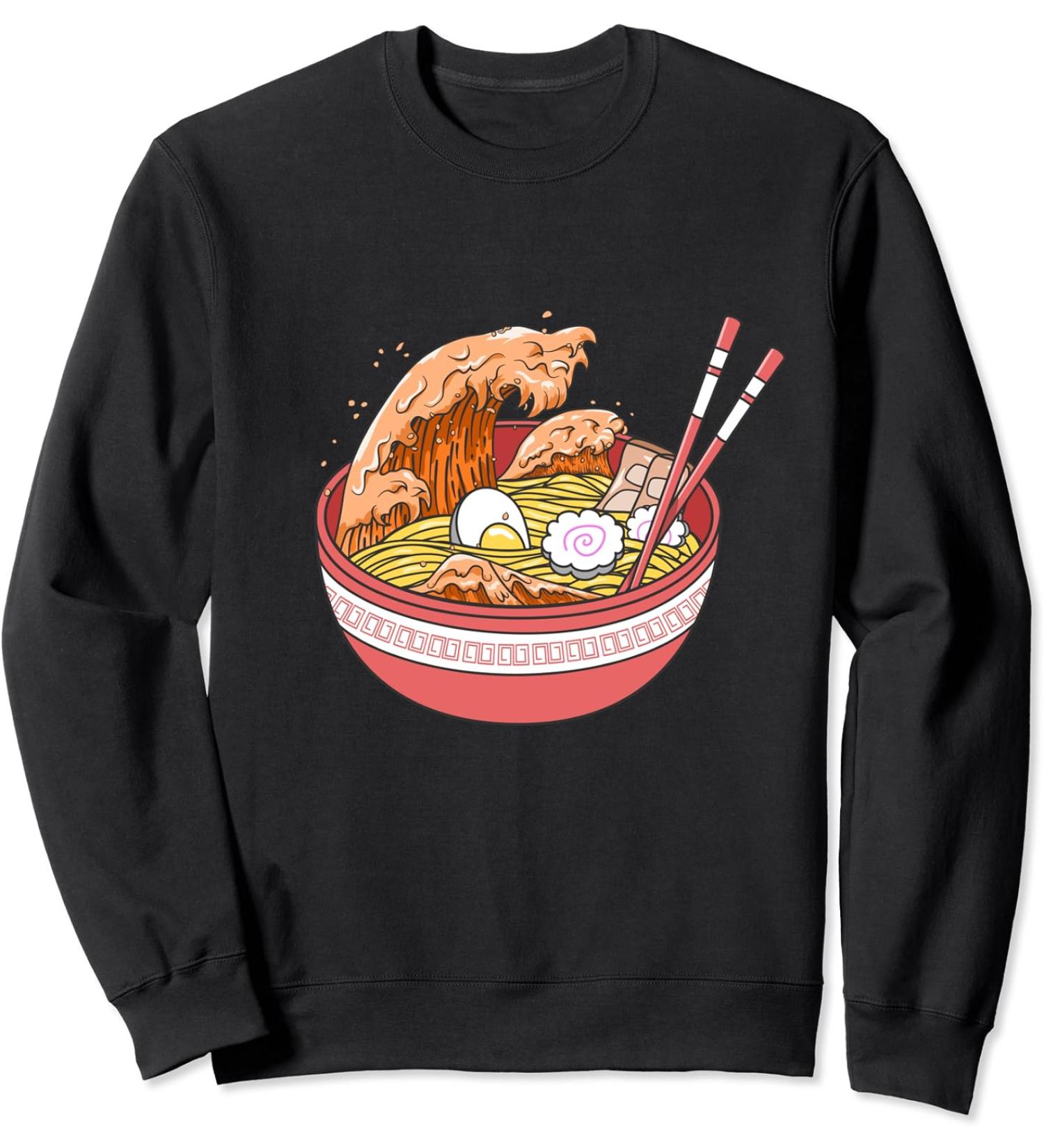 Ramen Wave Soup Noodle Ocean Kawaii Sweatshirt