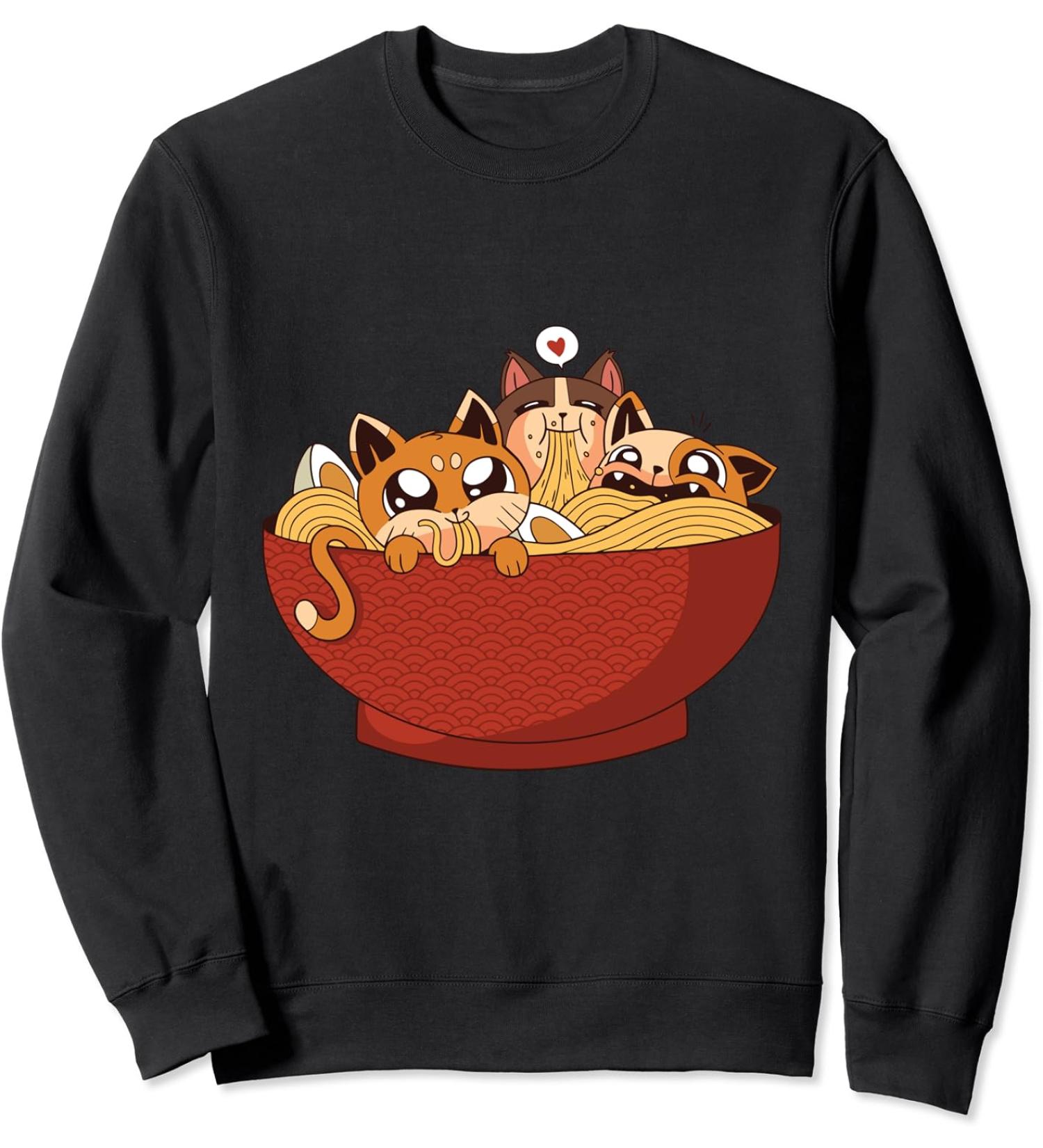 Cats Japanese Ramen Noodles Sweatshirt