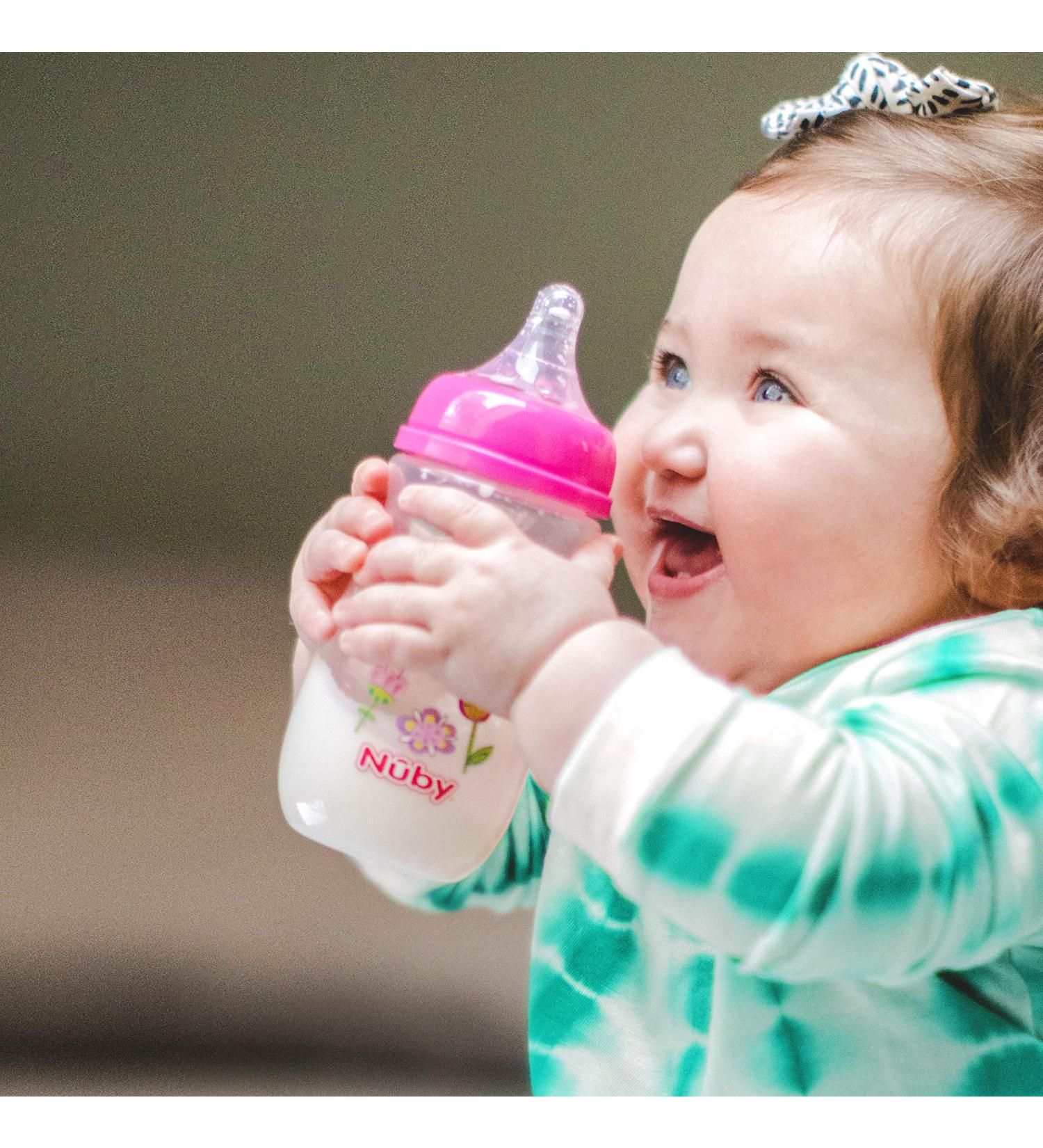 Nuby Wide Neck Bottle with Anti-Colic Air System  Colors/Prints May Vary  1pk Multi - Buy Online on SooperMarket.com
