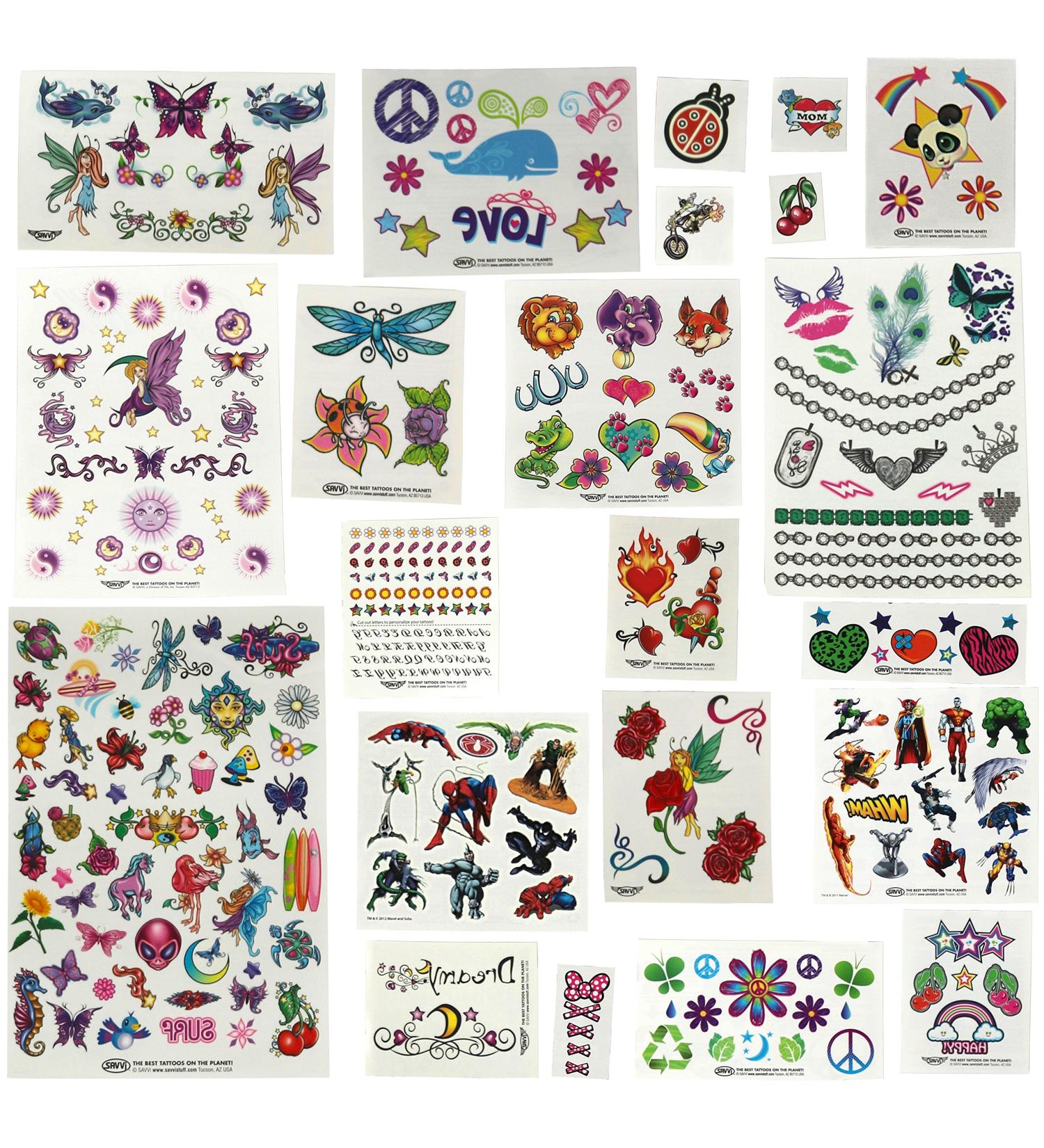 Savvi Mega Value Temporary Tattoo Kit - 625 Fake Tattoos for Kids of All Ages - Buy Online on SooperMarket.com
