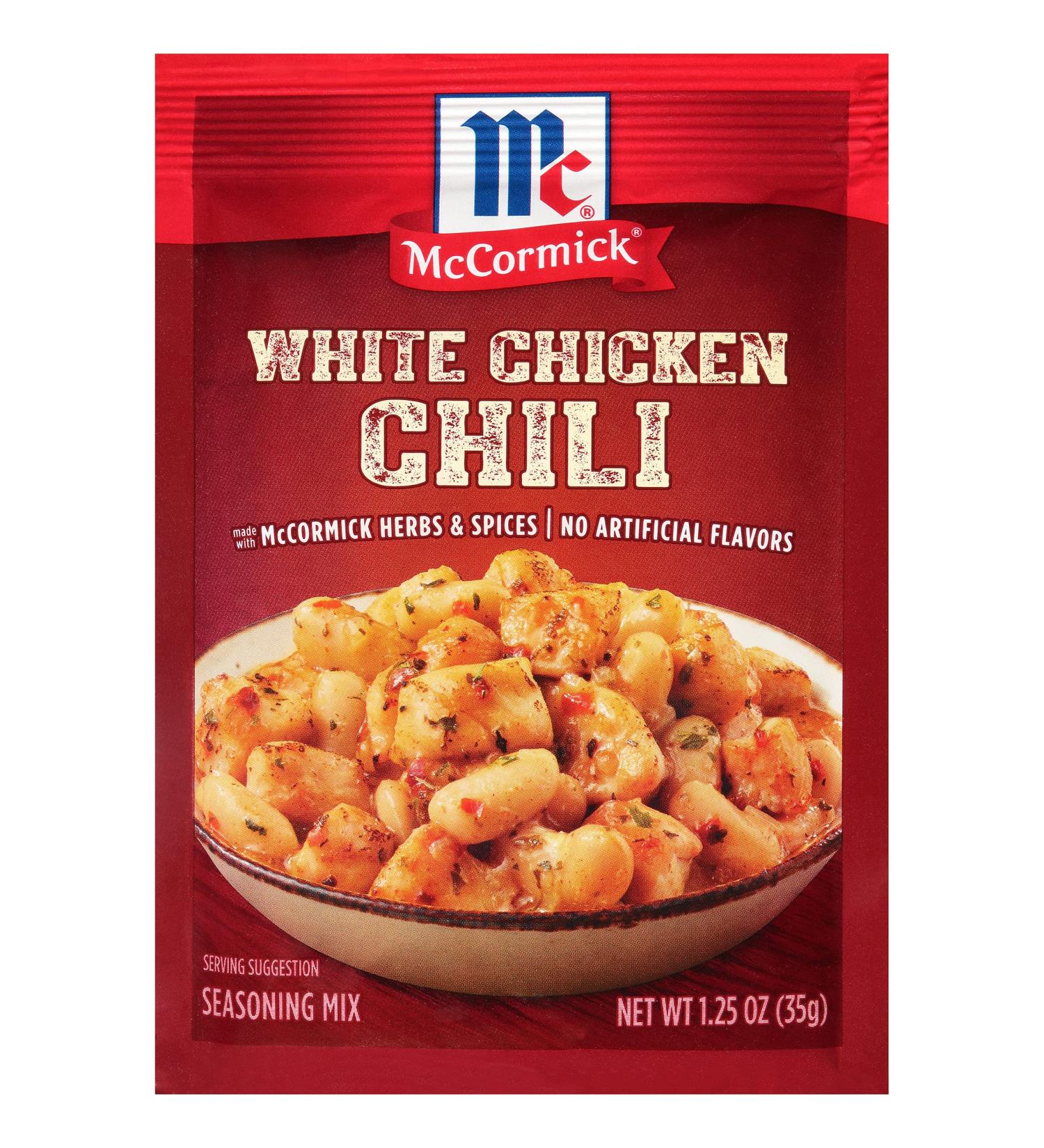 McCormick White Chicken Chili Seasoning Mix  1.25 oz White Chicken 1.25 Ounce (Pack of 1) - Buy Online on SooperMarket.com