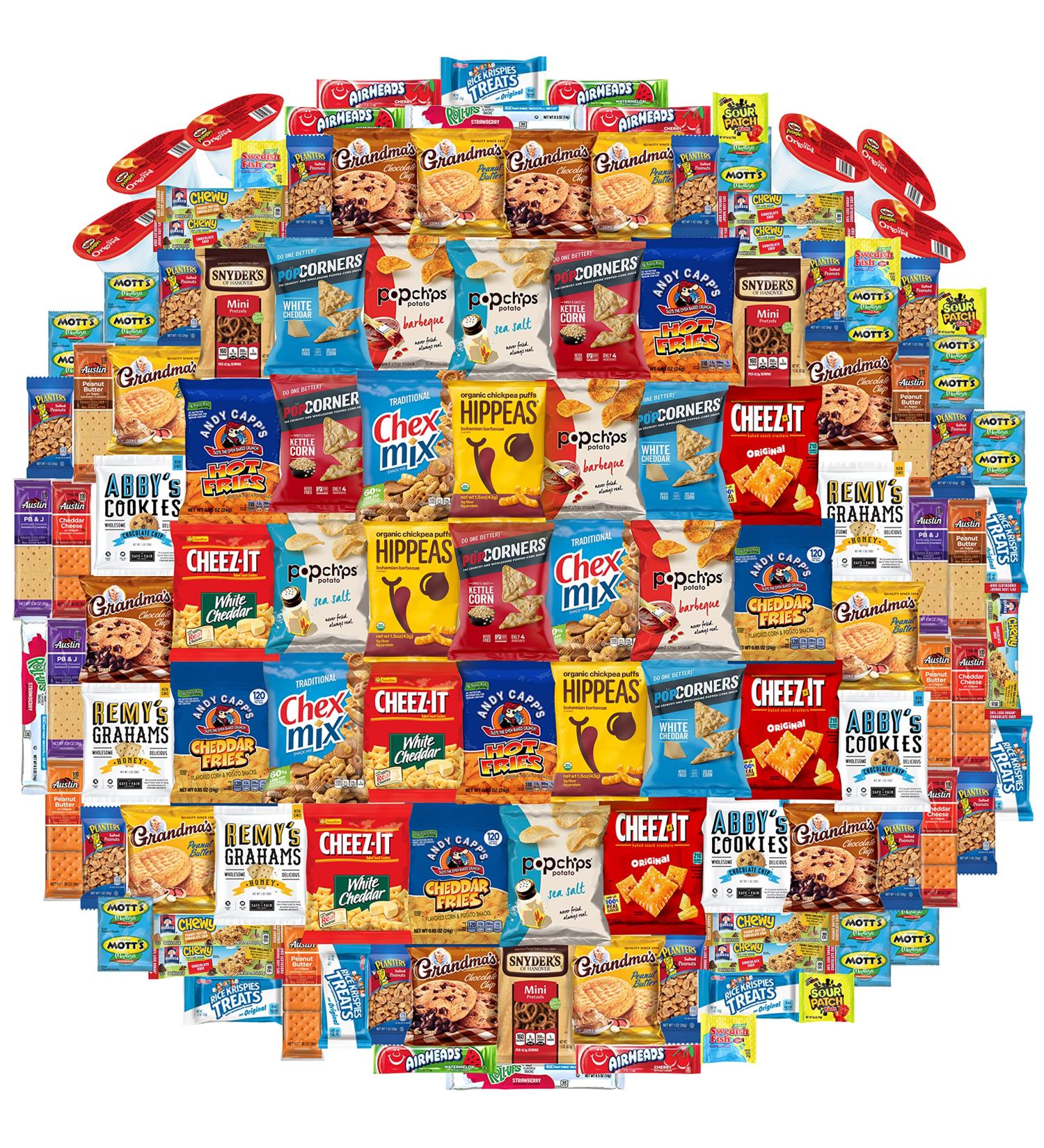 Snack Chest Care Package (120 Count) - Variety Snacks Gift Box for College Students, Military, Work, or Home - 9+ Pounds of Chips, Cookies, and Candy - Buy Online on SooperMarket.com