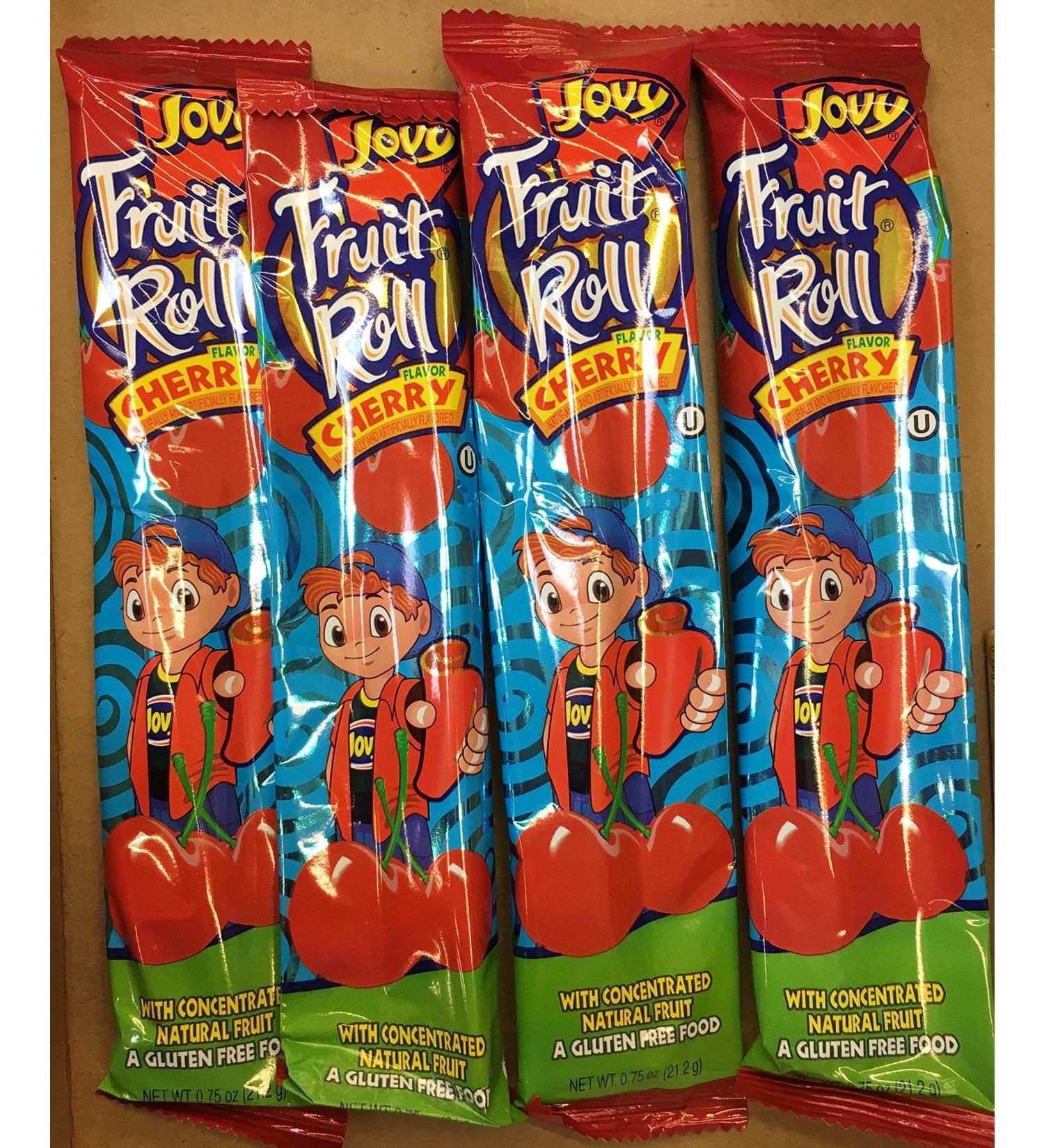 0.75oz Jovy Fruit Roll Snack, Cherry (16 Single Packets Per Order)