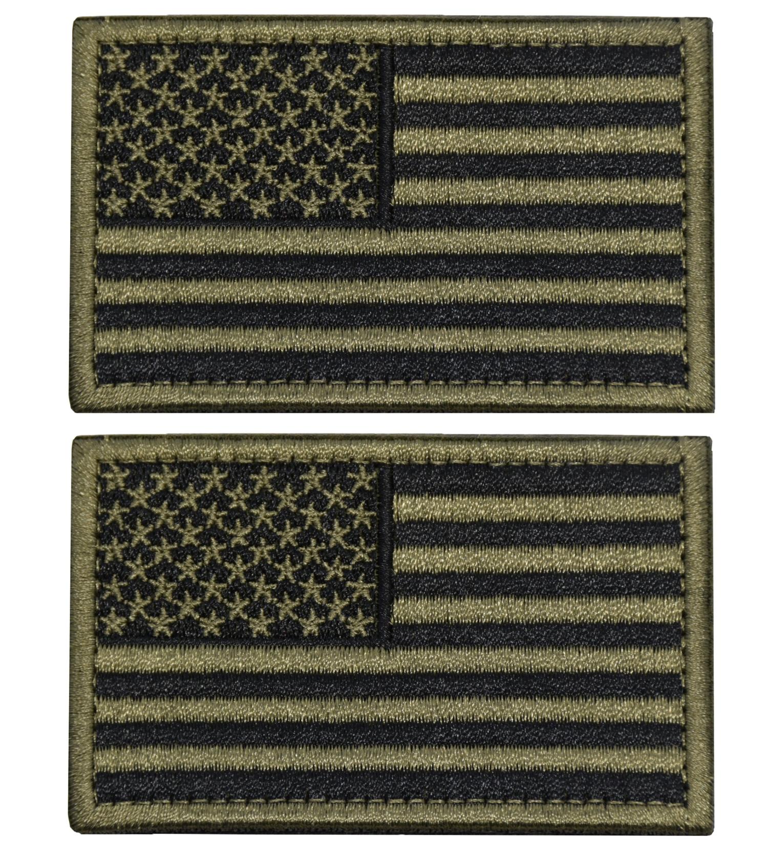 U-LIAN 2 PCS USA Flag Patch | Tactical Morale Patch | Embroidered American Flag | Hook Loop Fastener | Army Green | 2PC - Buy Online on SooperMarket.com