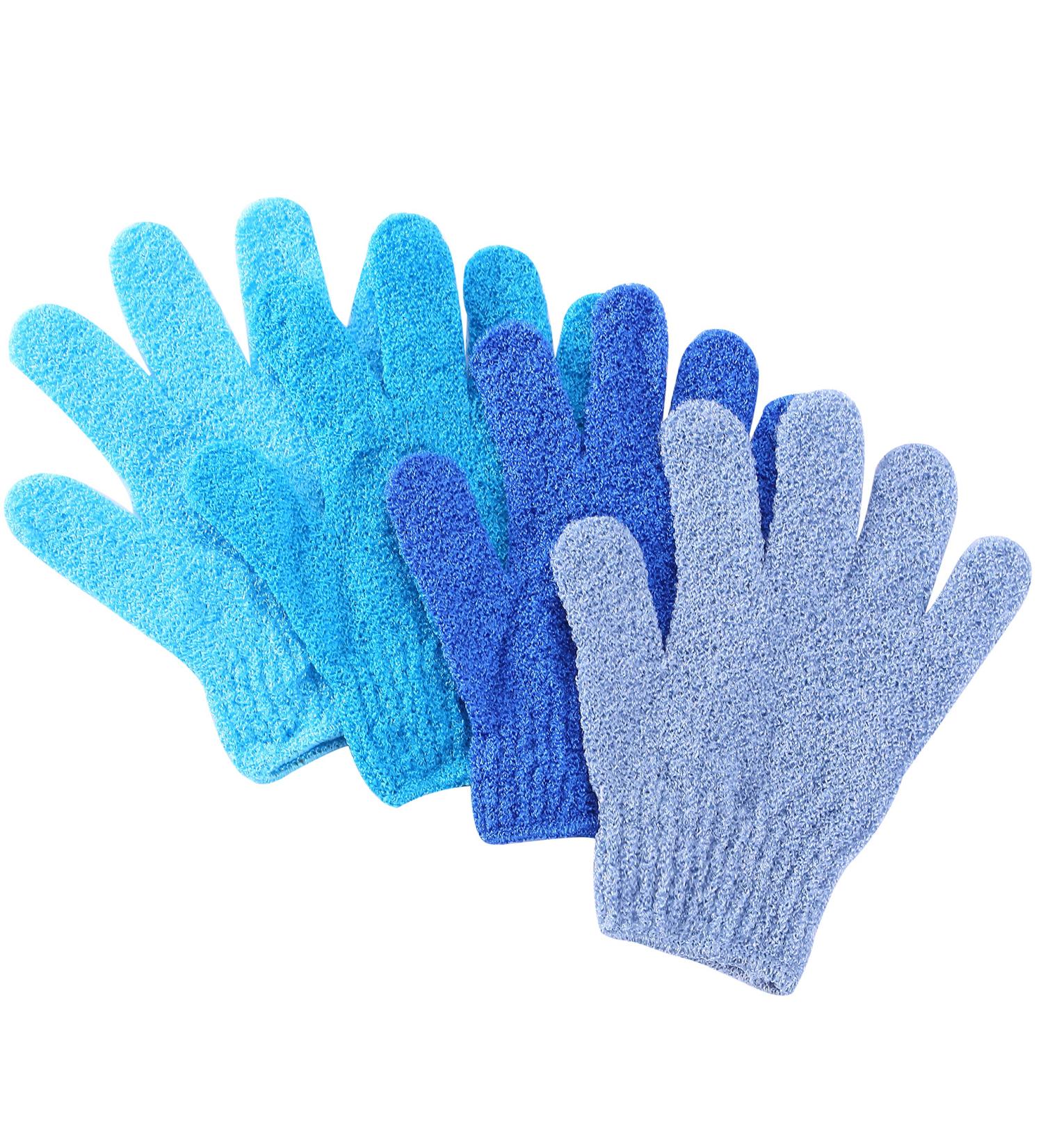 Slick Exfoliating Gloves 4 Pcs - Skin Exfoliator & Shower Scrub Gloves for Women - Buy Online on SooperMarket.com