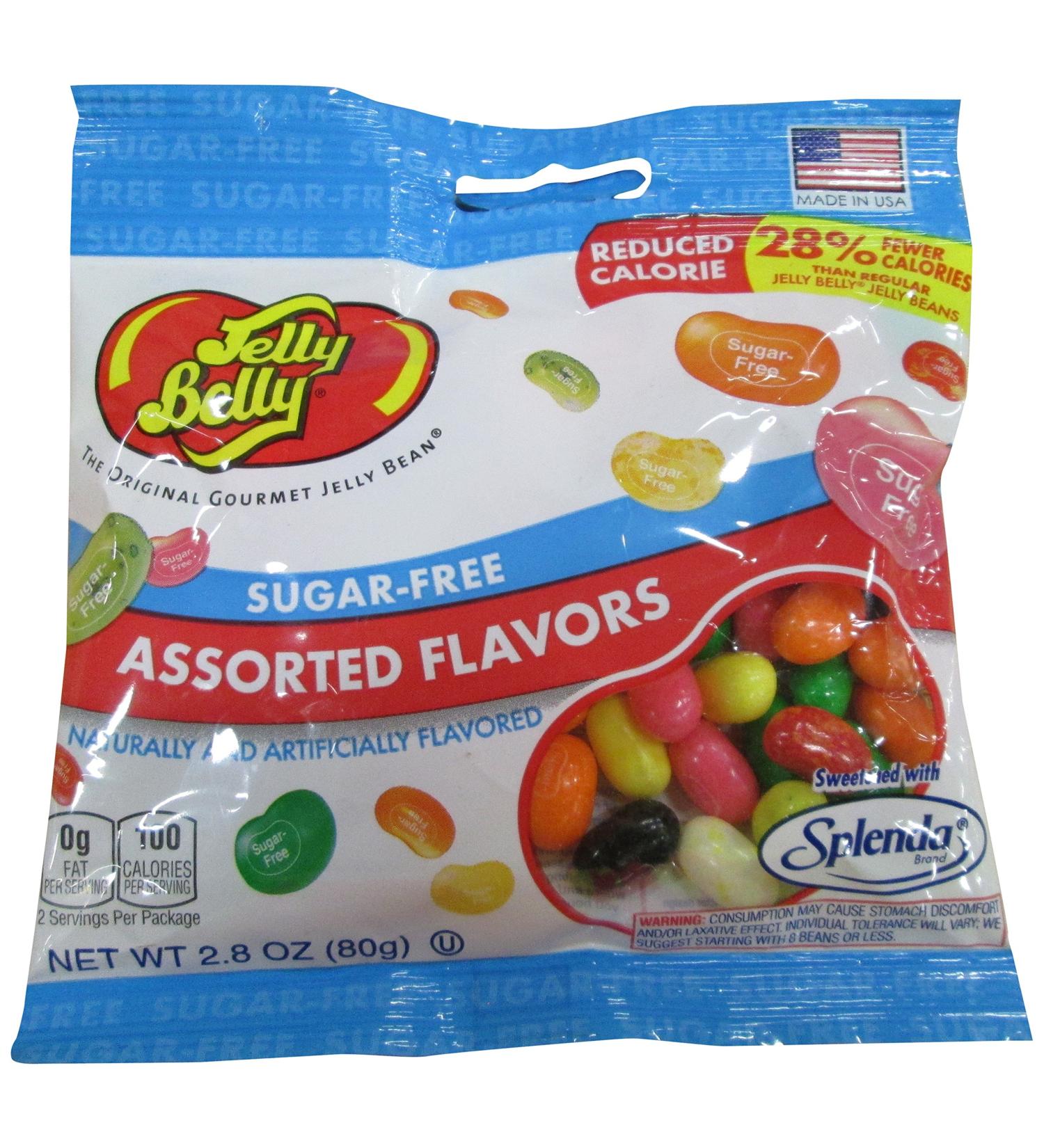 Jelly Belly Sugar Free Jelly Beans, Assorted Flavors, 2.8-Ounce Bags (Pack of 12)