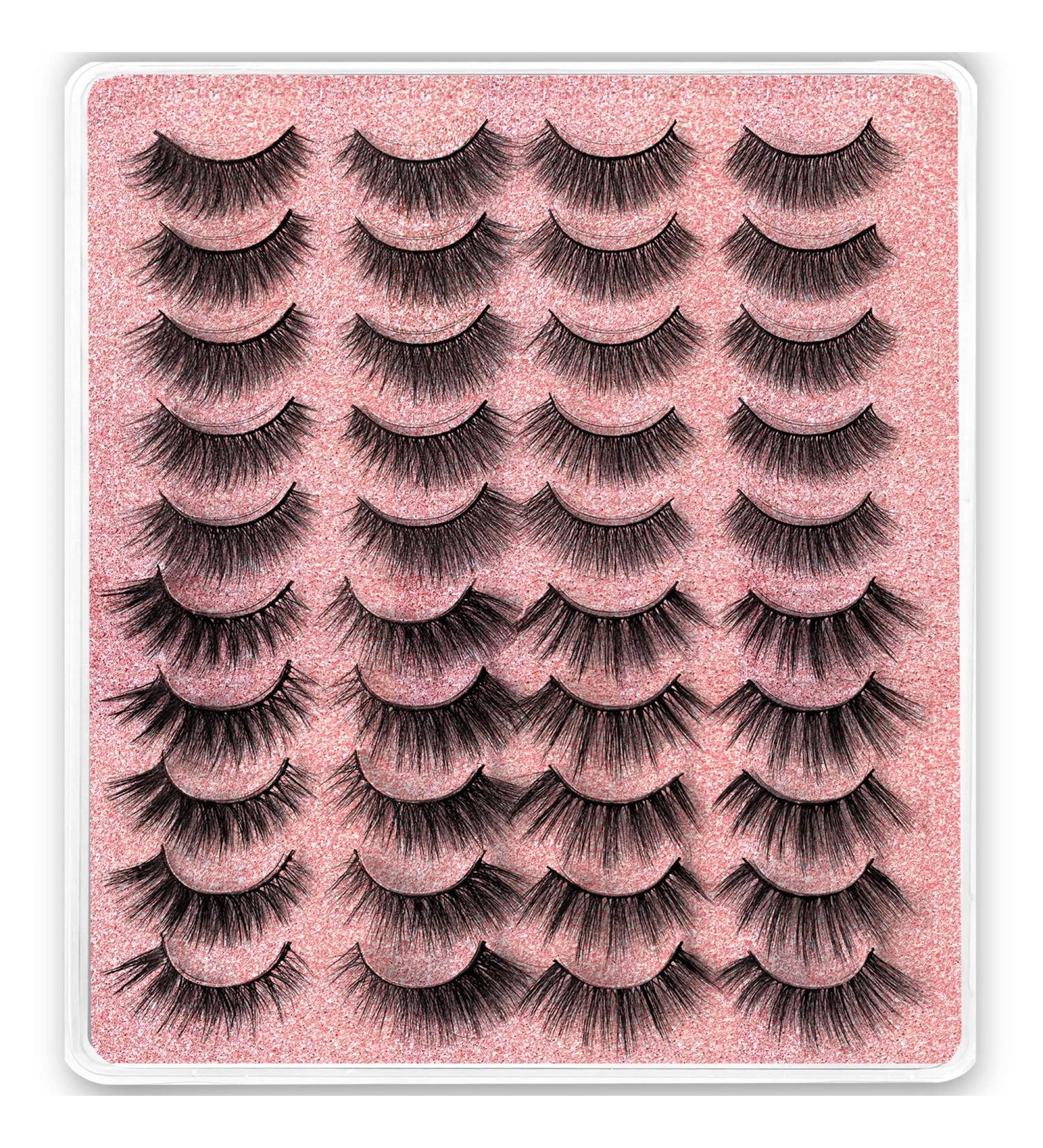 PURELEOR 20 Pairs False Eyelashes 4 Styles Mixed 3D Faux Mink Lashes Fake Eyelash(Mixed-03) - Buy Online on SooperMarket.com