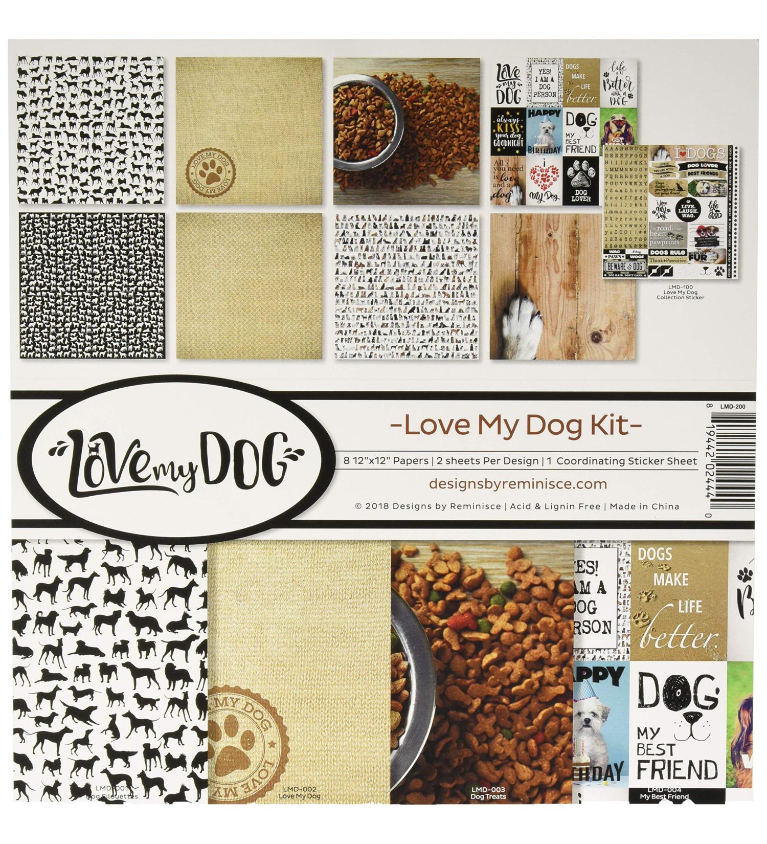Reminisce (REMBC) Love My Dog Scrapbook Collection Kit, Multi Color Palette