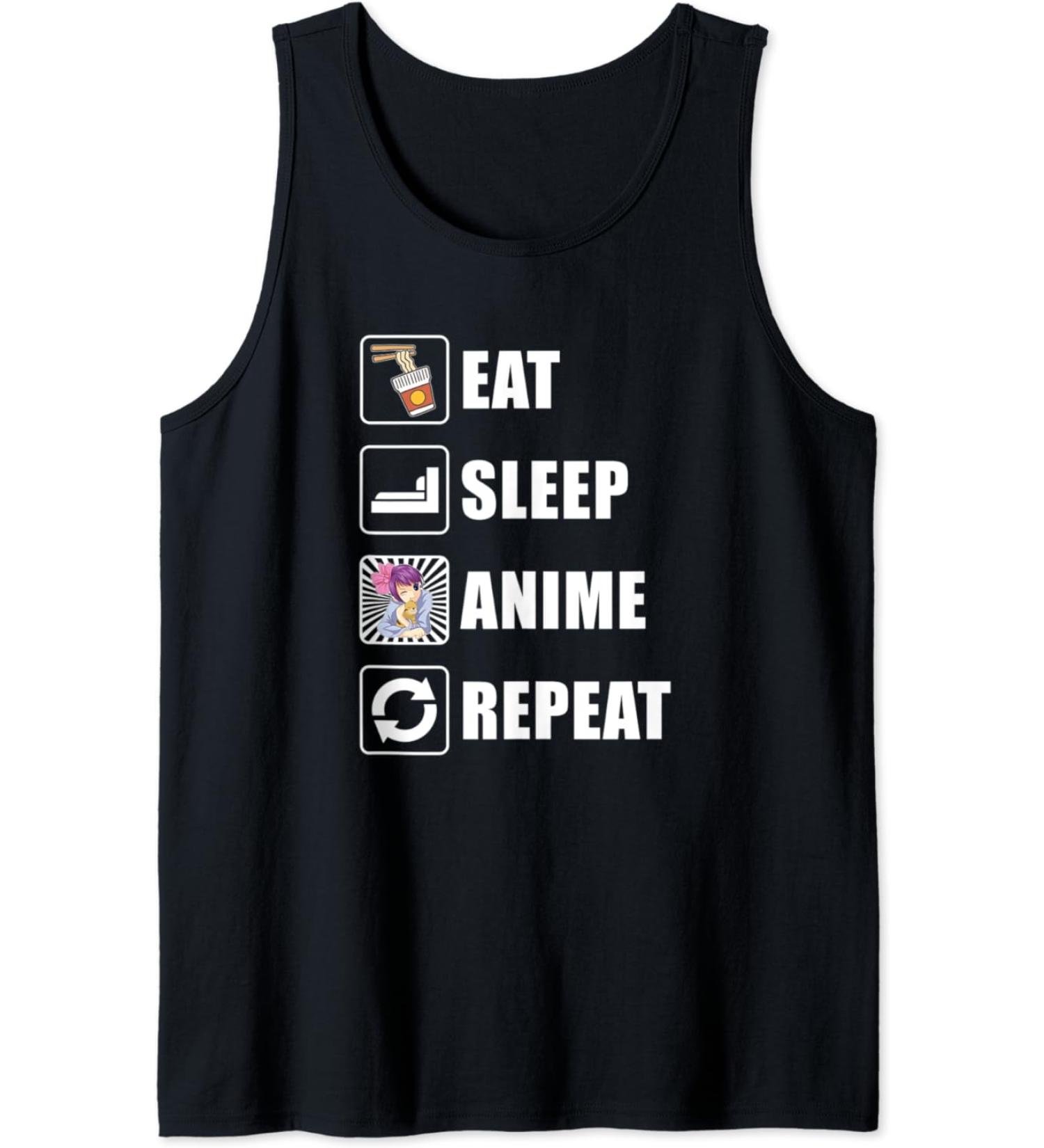 Ramen Noodles Kawaii Eat Sleep Anime Repeat Japanese Anime Tank Top