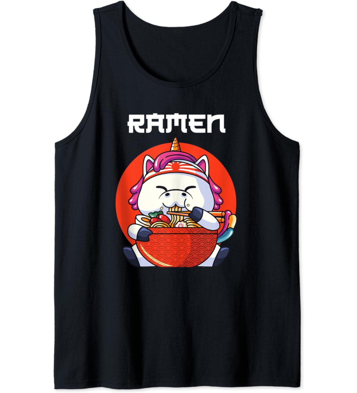 Ramen Noodle Lover Unicorn Anime Tank Top