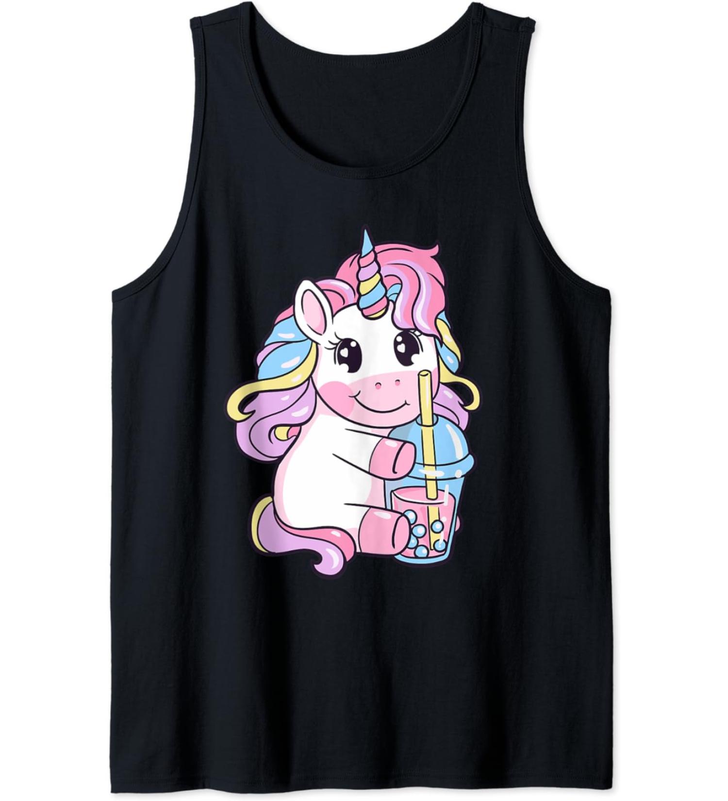Kawaii Bubble Tea | Unicorn Boba Tea for Milk Tea Lover Tank Top