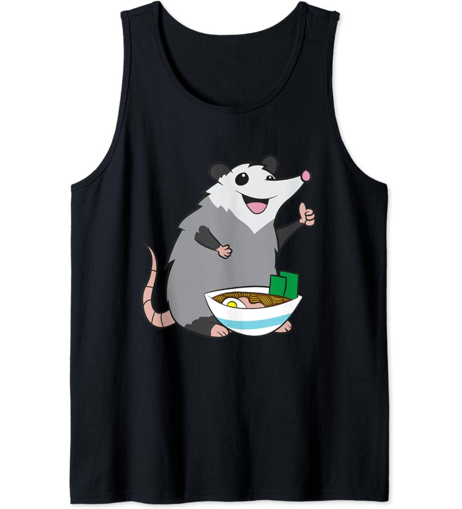 Funny Possum Ramen Opossum Eating Ramen Tank Top