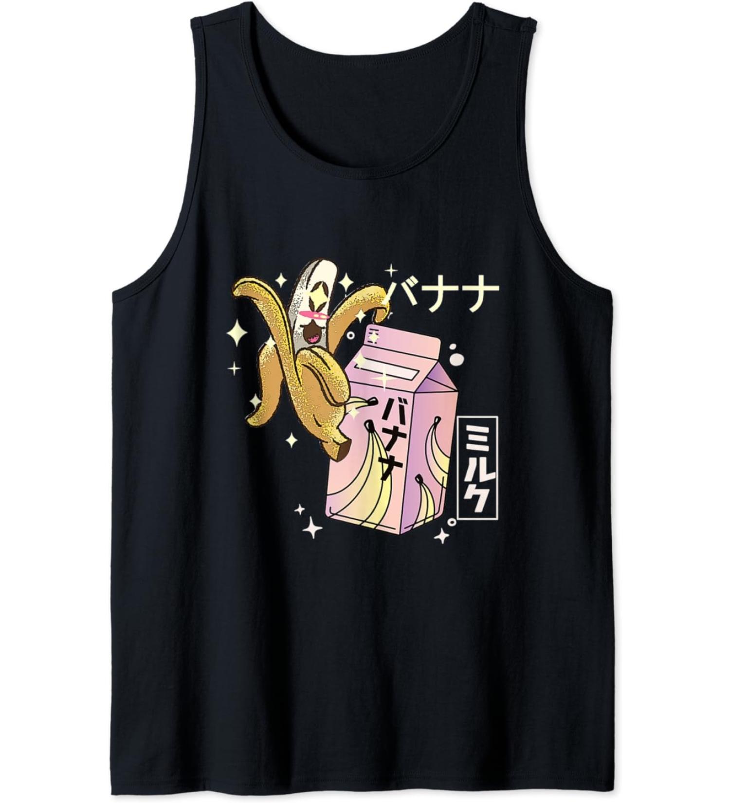 BANANA MILK CARTON FUNNY RETRO 90s KAWAII Tank Top