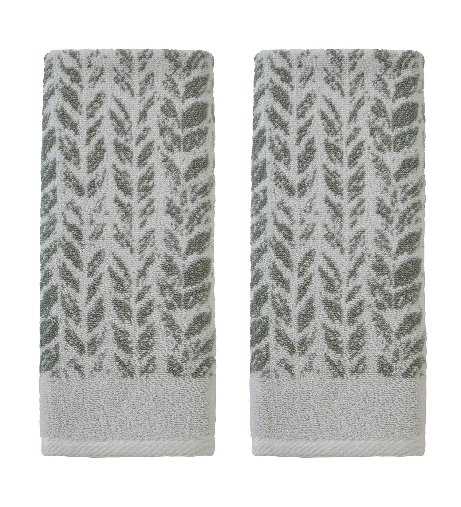 SKL Home Distressed Leaves Hand Towel (2-Pack) Sage 16 x 26 - Buy Online on SooperMarket.com