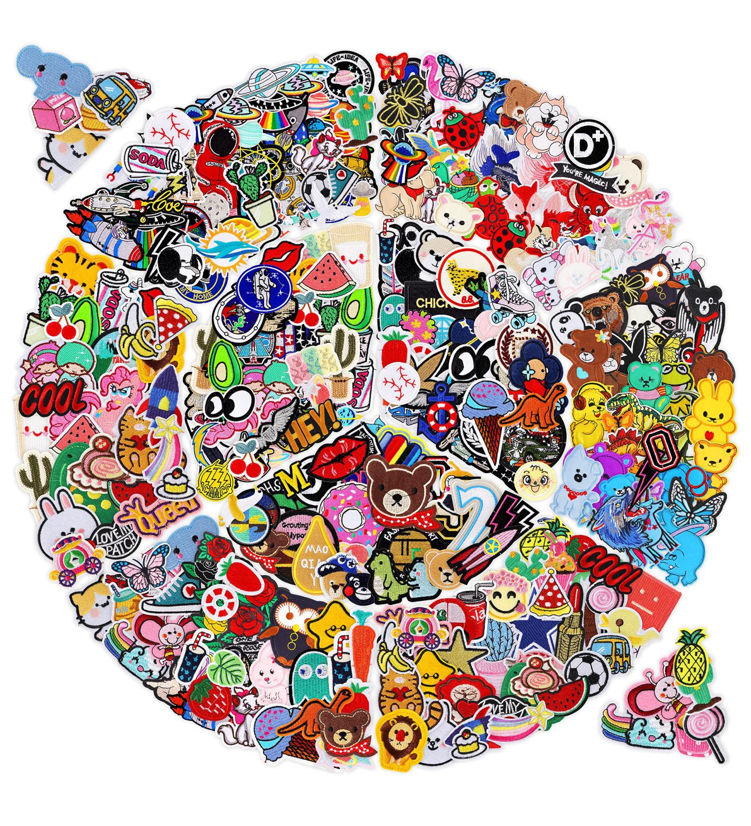 NICEVINYL 100Pcs Random Iron on Patches for Clothing - Assorted Funny Embroidered Appliques for DIY Clothes Repair - Buy Online on SooperMarket.com