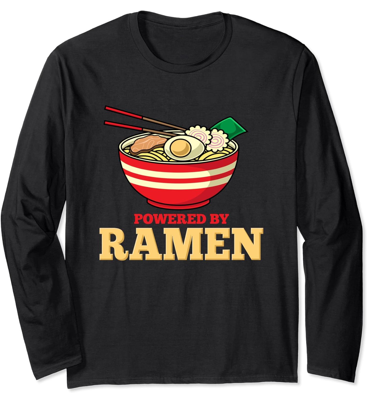 Powered By Ramen Japanese Anime Noodles Long Sleeve T-Shirt