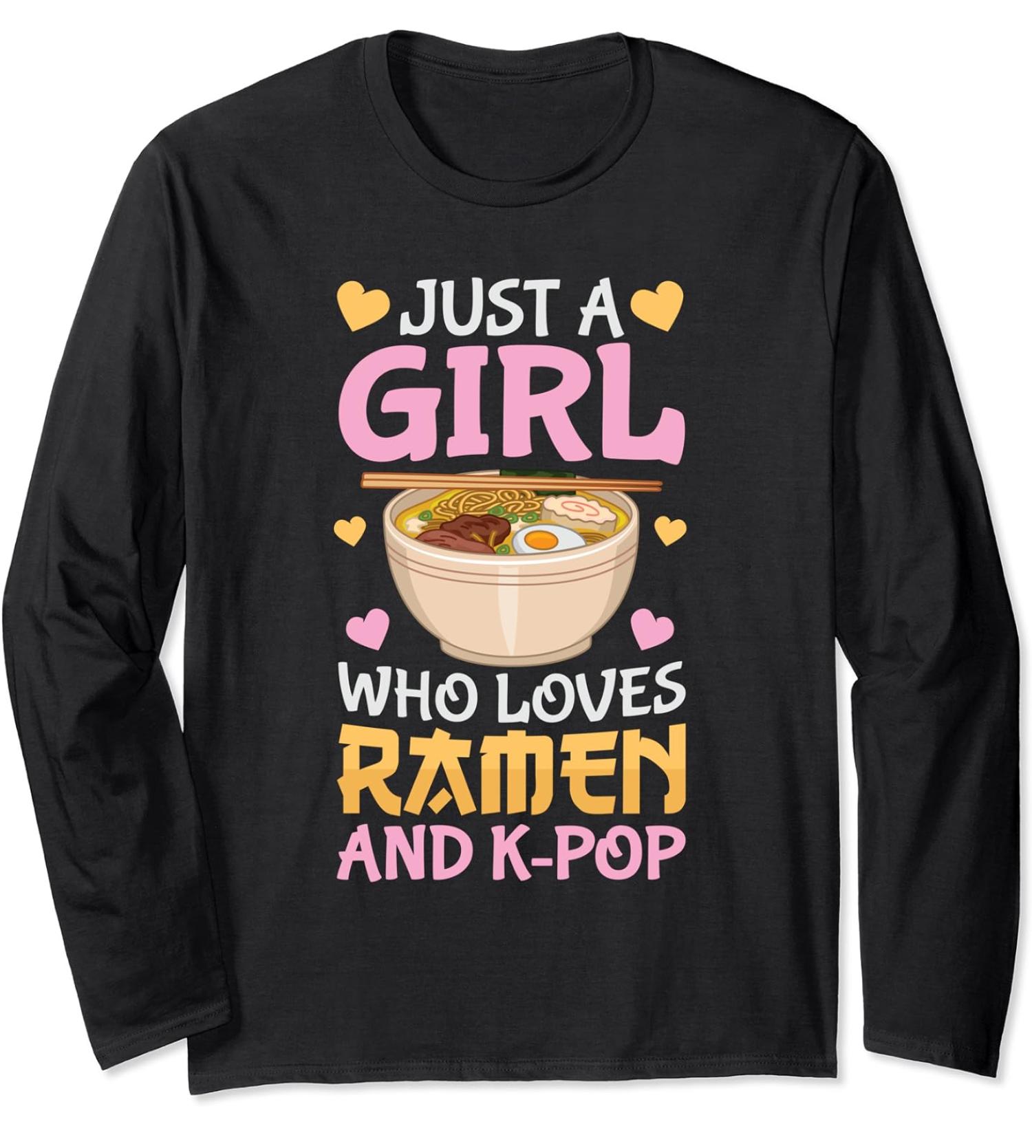 K-Pop Ramen Japanese Noodles Bowl Kpop Gift Long Sleeve T-Shirt