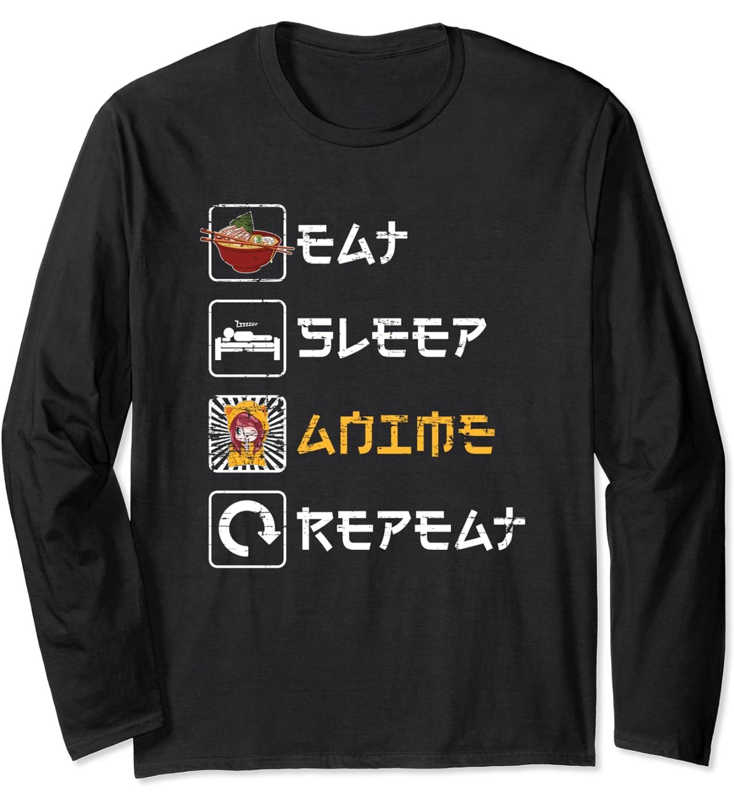 Otaku Japanese Manga Bowl Of Ramen Noodles Kawaii Anime Long Sleeve T-Shirt