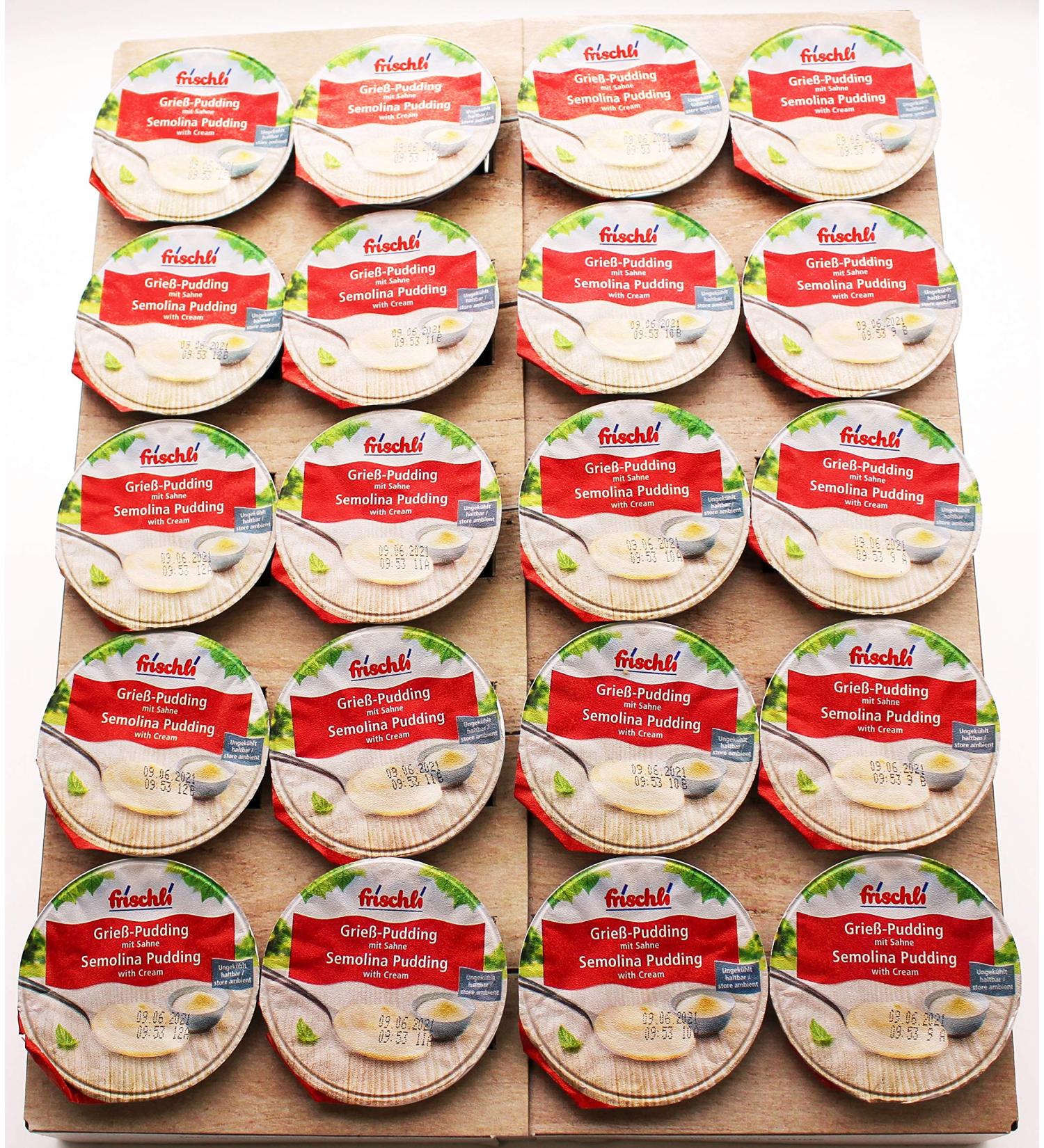 Frischli Semolina Pudding with Cream - Pack of 20 (20 x 85g) | Buy Internationally - Delicious Dessert Treat - Buy Online on SooperMarket.com