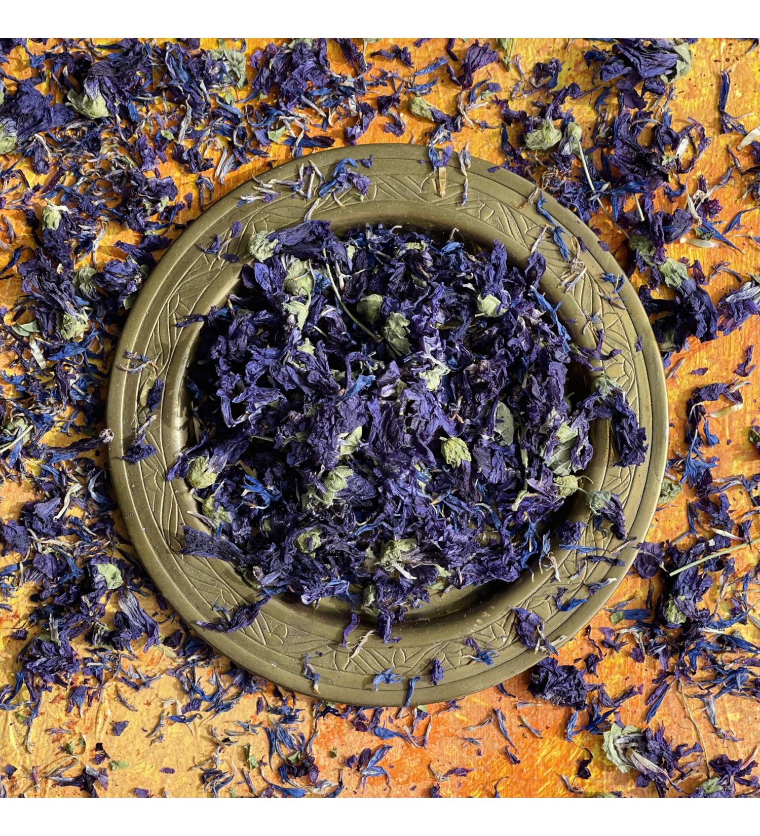 'Melody Blue' - 50g- Dried Edible Flower Petals - Blue Cornflower and Purple Mallow - Food Grade - Culinary - Cake - Bake - Decoration (342) - Buy Online on SooperMarket.com