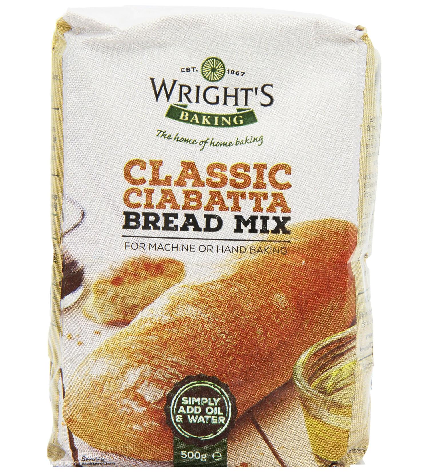 Wright's | Ciabatta Bread Mix 10X500g | Simply Add Oil and Water | For Machine or Hand Baking | Suitable for Vegetarians - Buy Online on SooperMarket.com