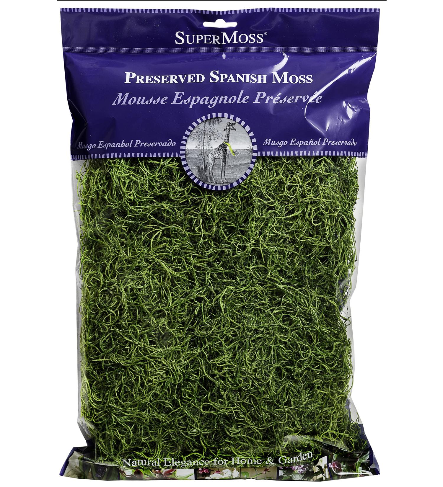 SuperMoss 26912 Preserved Spanish Moss 8oz - Natural Grass for Crafts and Decor - Buy Online on SooperMarket.com
